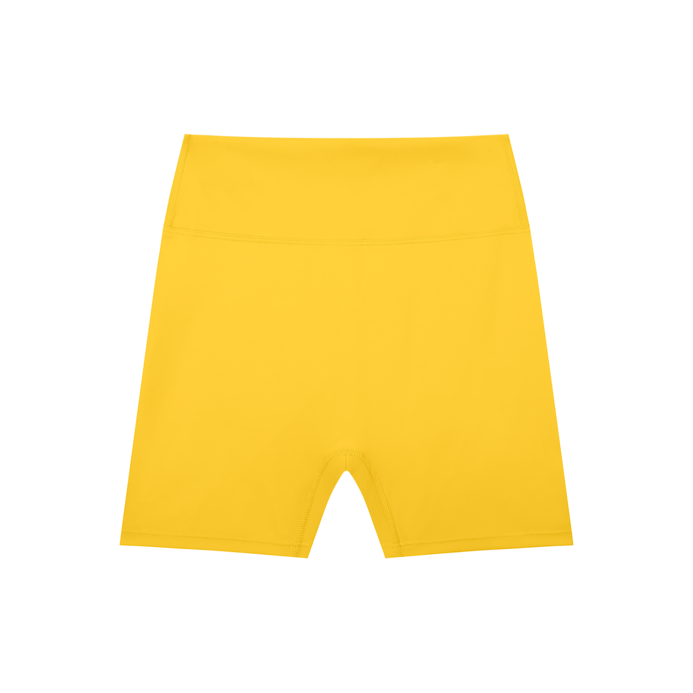 BLANKZ High-Waisted Blend Biker Shorts — Yellow, front view
