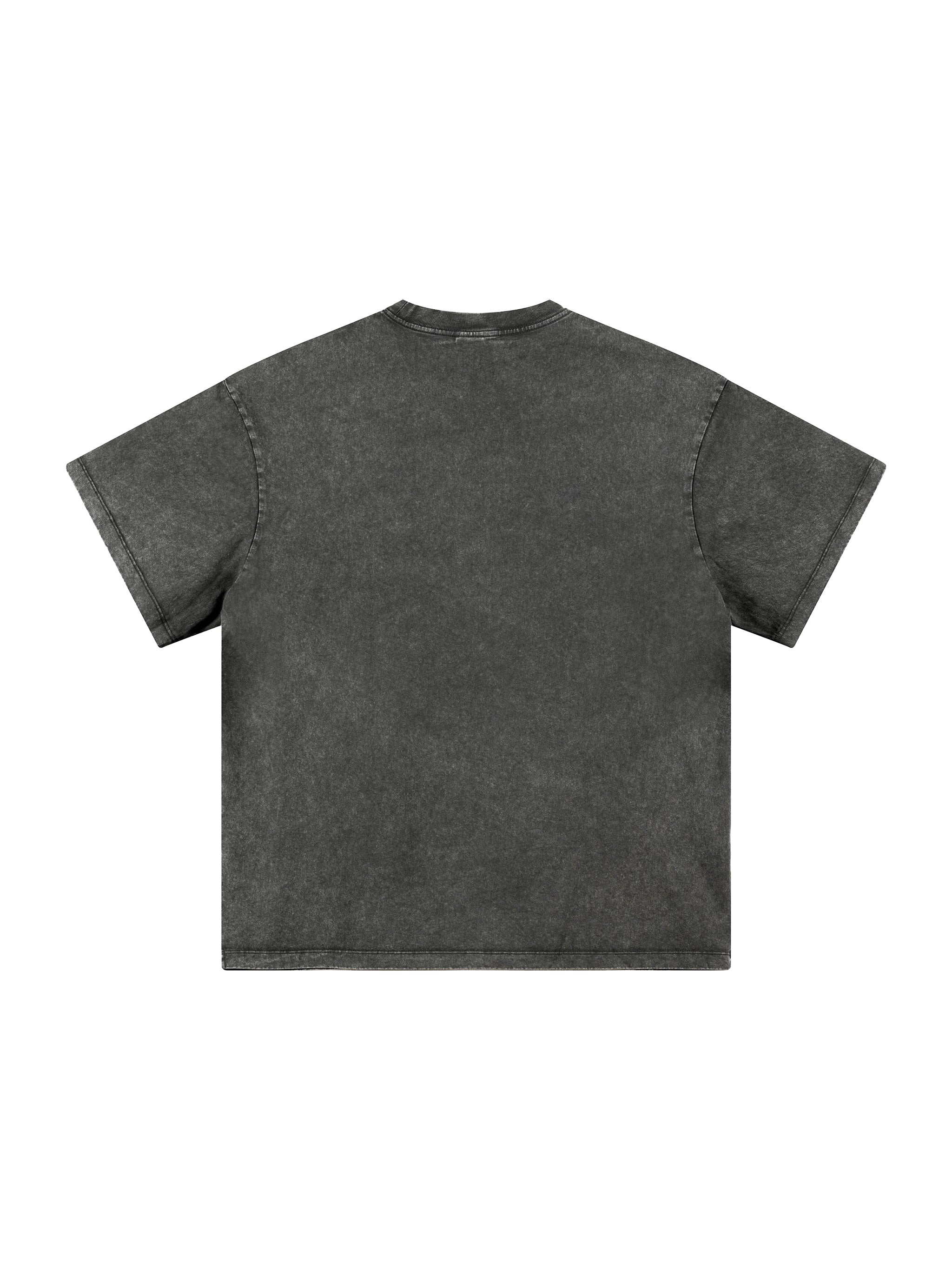 BLANKZ Snow Wash Cotton Tee — Dark Gray, back view
