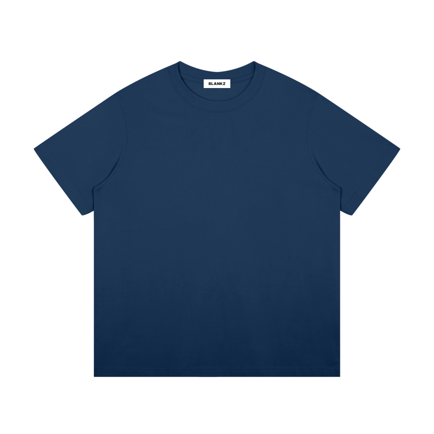 BLANKZ Midweight Cotton Tee — Navy Blue, front view