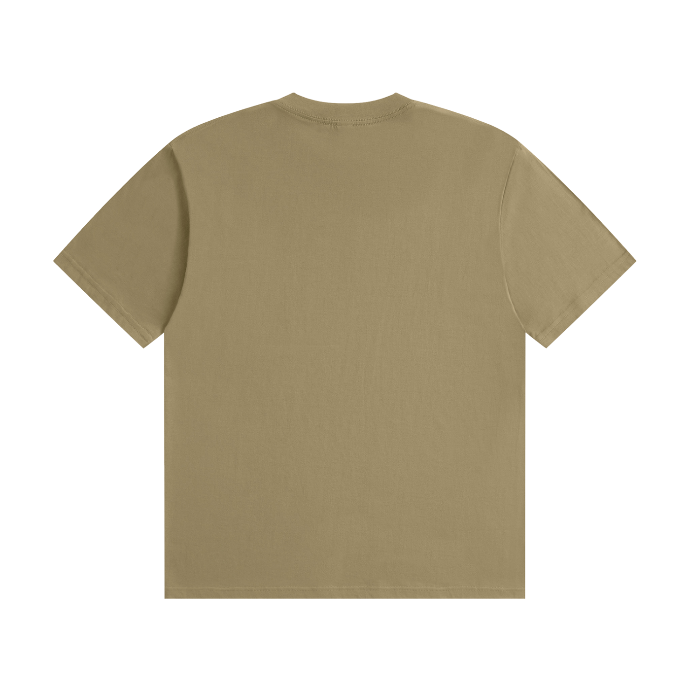 BLANKZ Seamless Cotton Tee — Khaki, back view