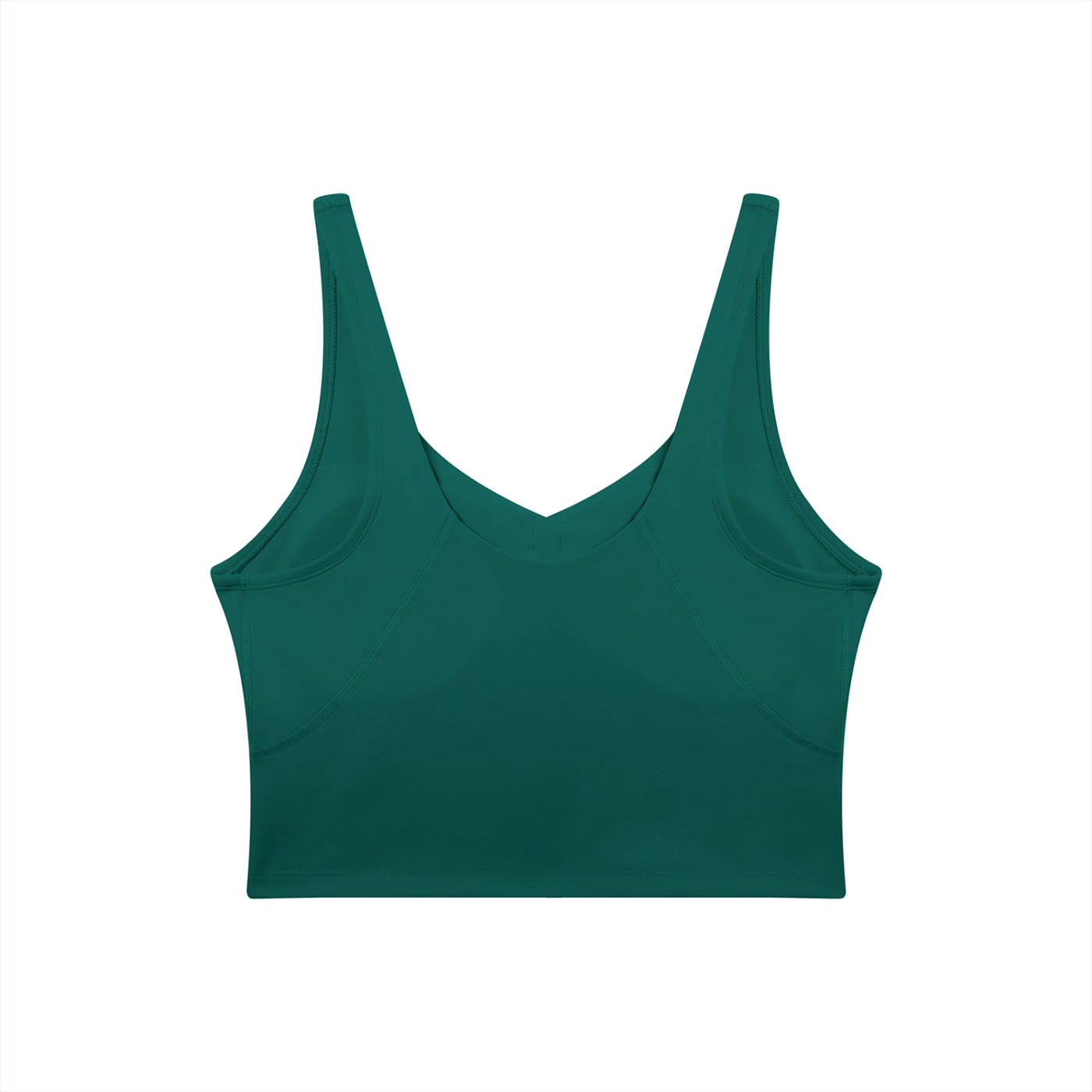 BLANKZ V-Neck Yoga Sports Bra — Dark Green, back view