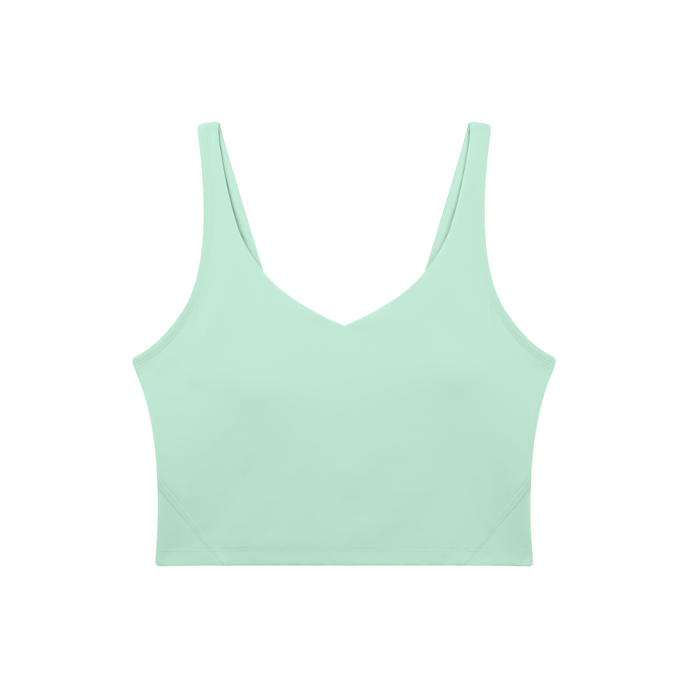 BLANKZ V-Neck Yoga Sports Bra — Mint Green, front view