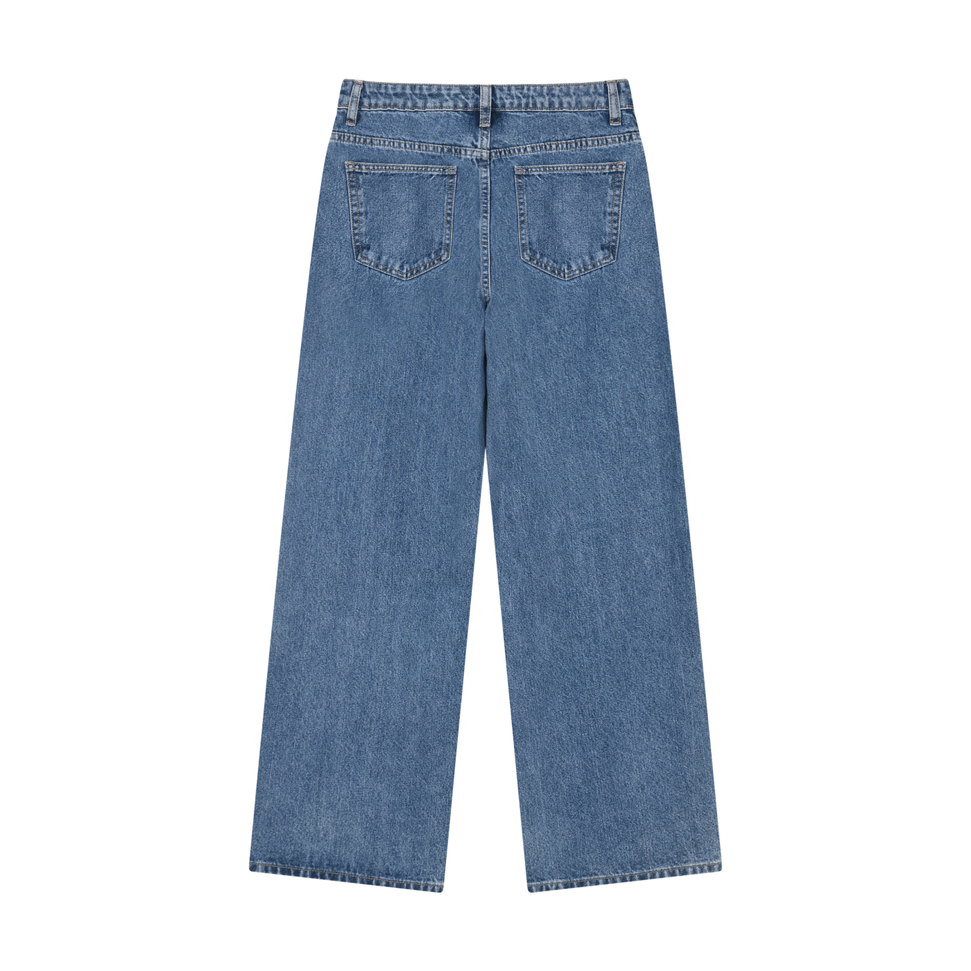 BLANKZ Wide Leg Denim Jeans — Jeans Blue, back view