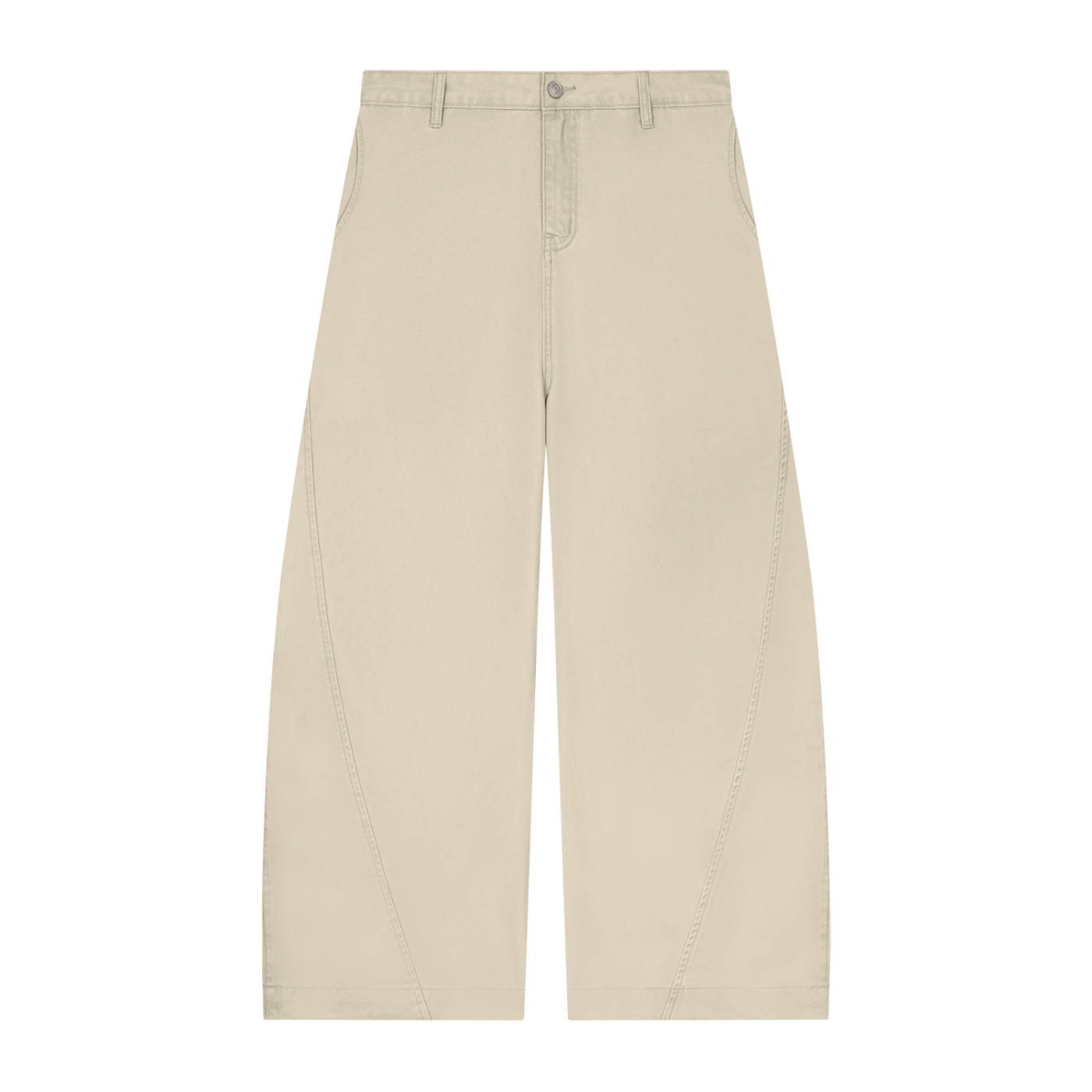 BLANKZ Structured Barrel Trouser — Mild Apricot, front view
