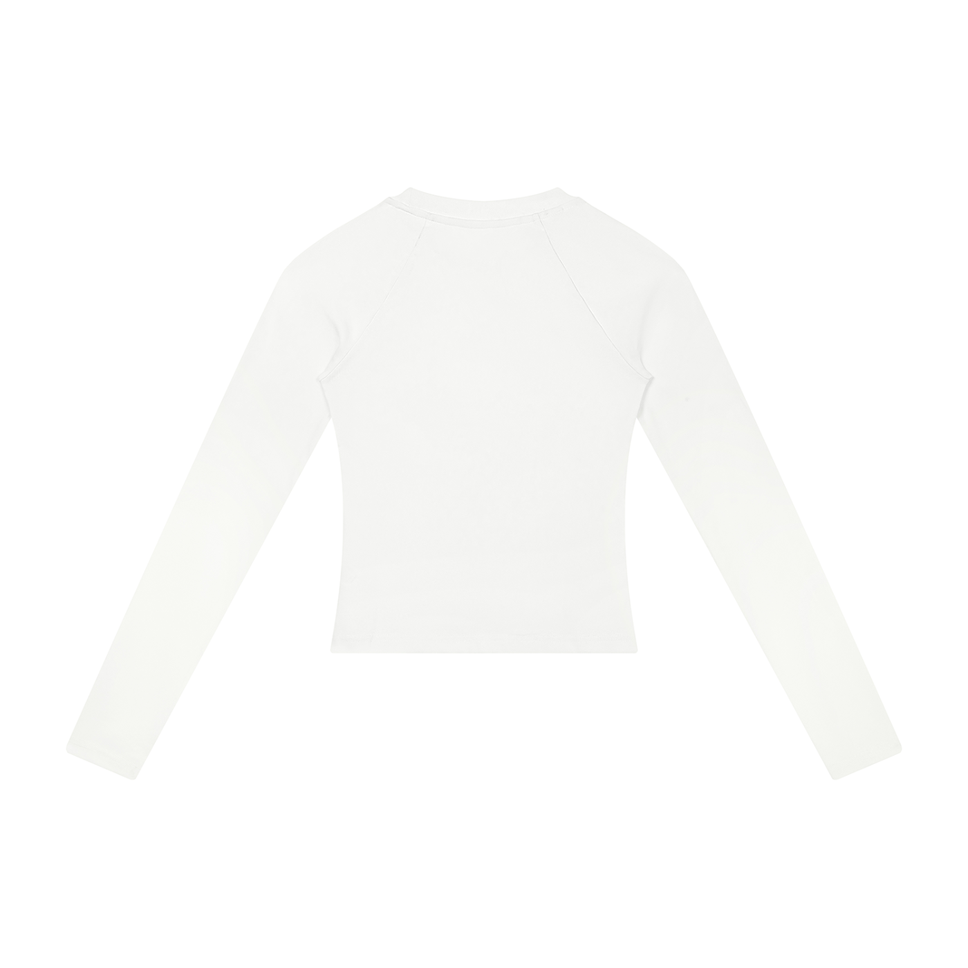 BLANKZ Slim Raglan Long Sleeve Tee — White, back view