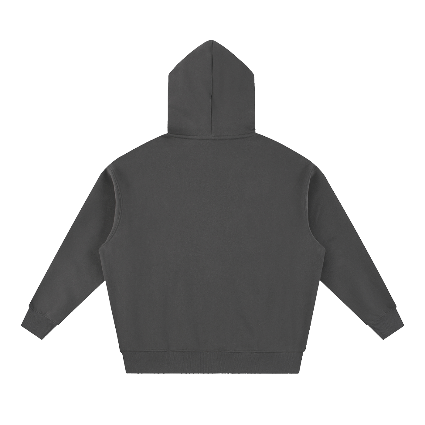 BLANKZ Box Fleece Hoodie — Dark Gray, back view