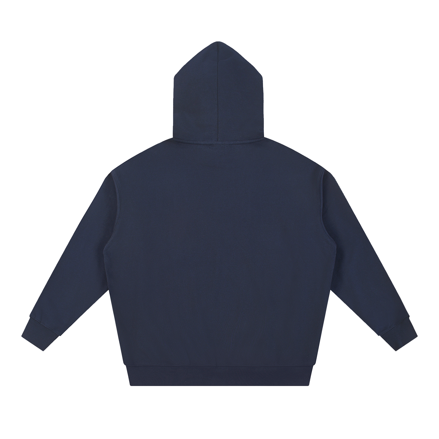 BLANKZ Essential Heavyweight Hoodie — Navy Blue, back view