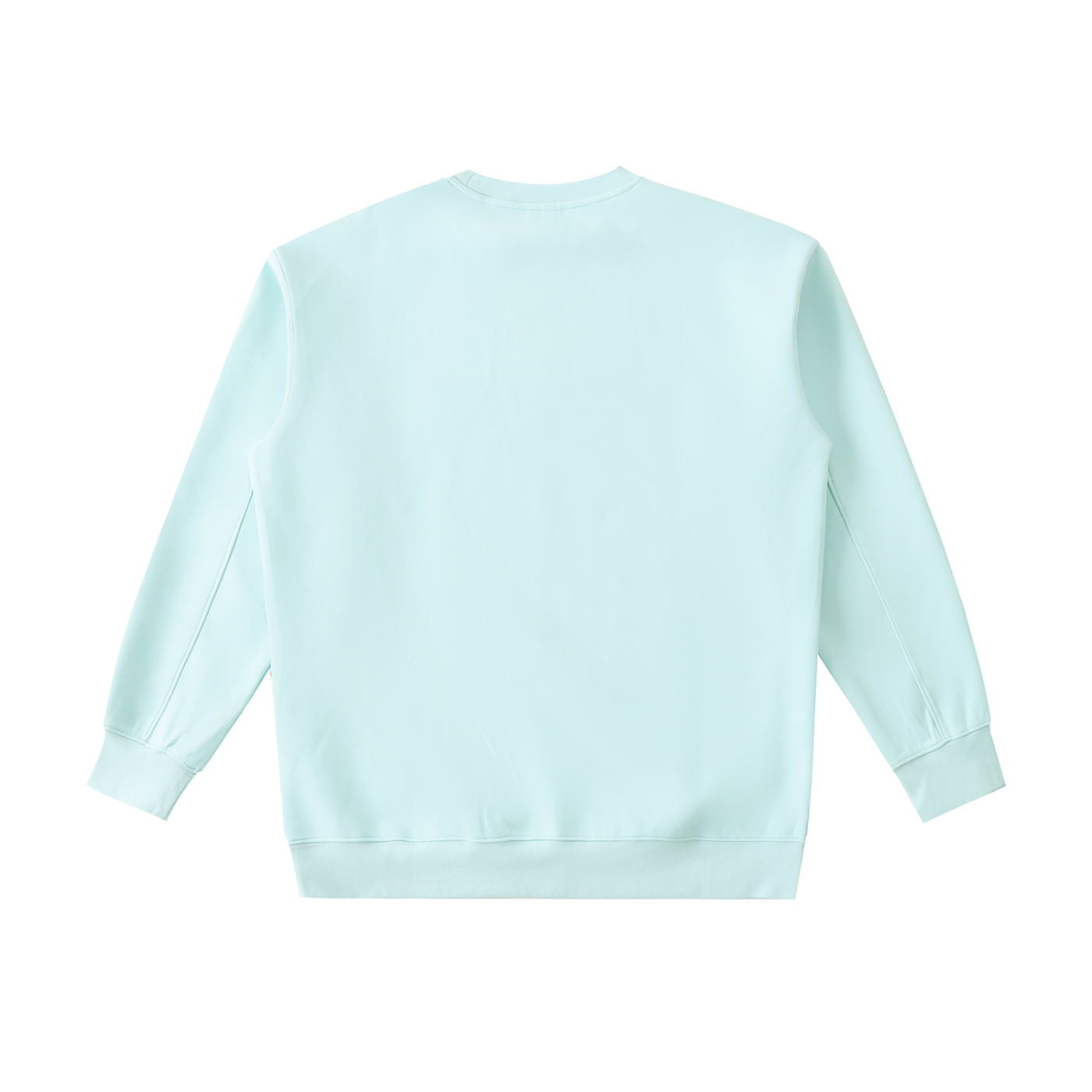 BLANKZ Essential Heavyweight Crewneck Sweatshirt — Water Blue, back view