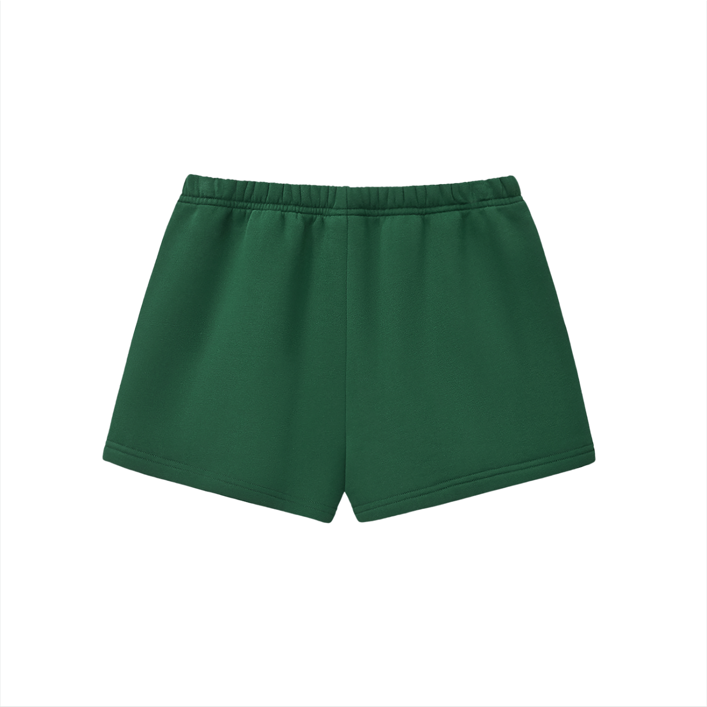 BLANKZ Essential Fleece Drawstring Sweatshorts — Blackish Green, back view