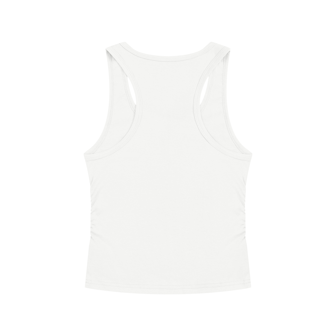 BLANKZ Ruched Tank Top — White — back view