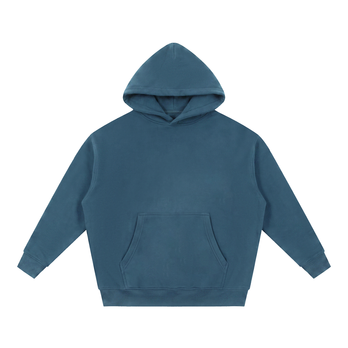 BLANKZ Box Fleece Hoodie — Haze Blue, front view