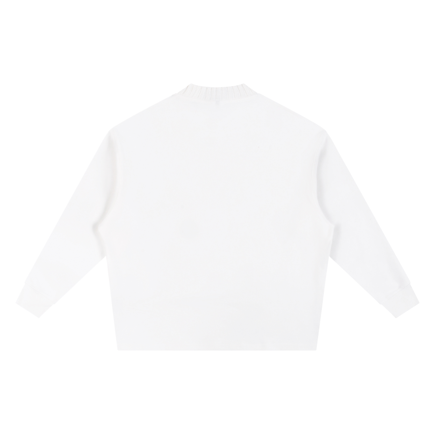 BLANKZ Textured Round-Neck Sweat — White, back view