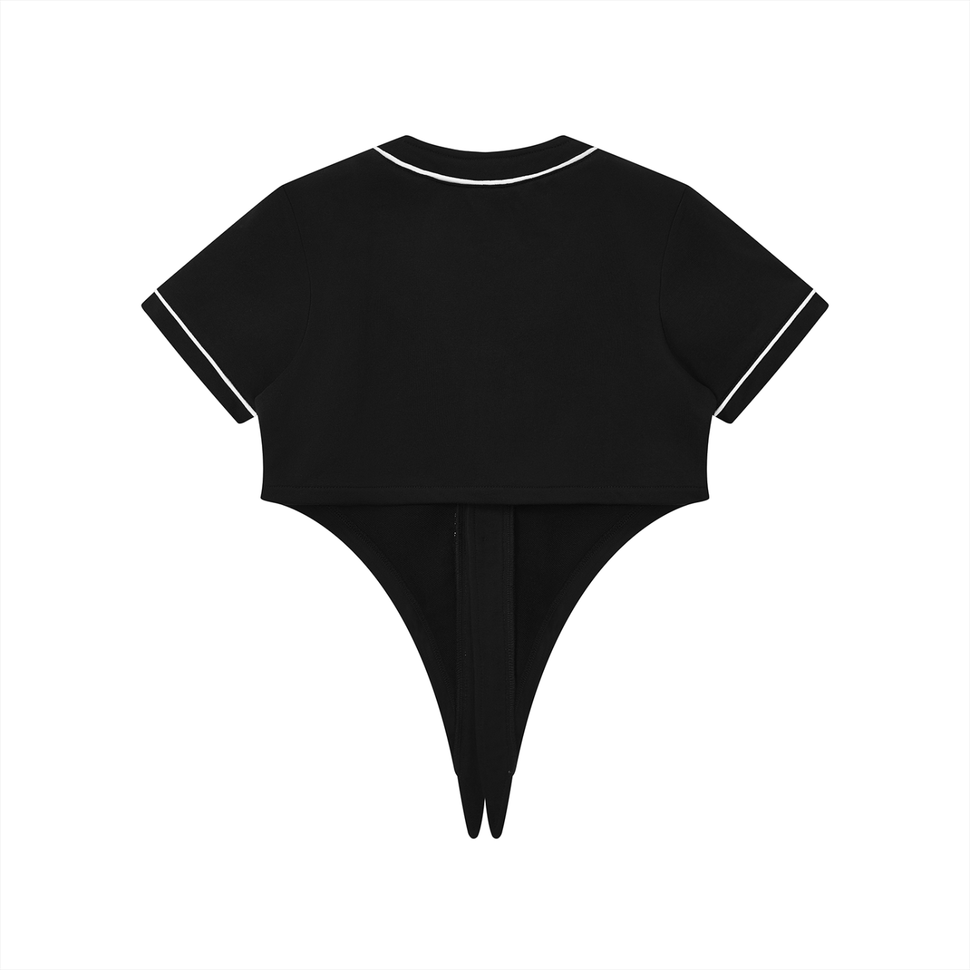 BLANKZ Piping Baseball Jersey — Black, back view