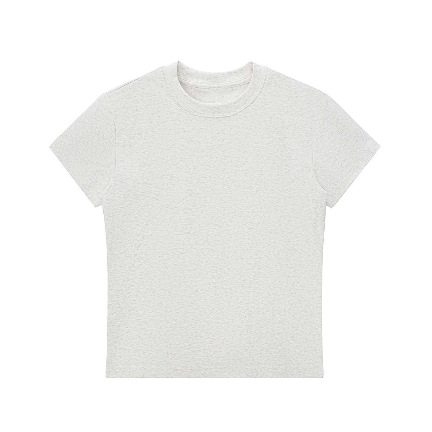 BLANKZ Essential Bodycon Crewneck Tee — Flower Gray, front view