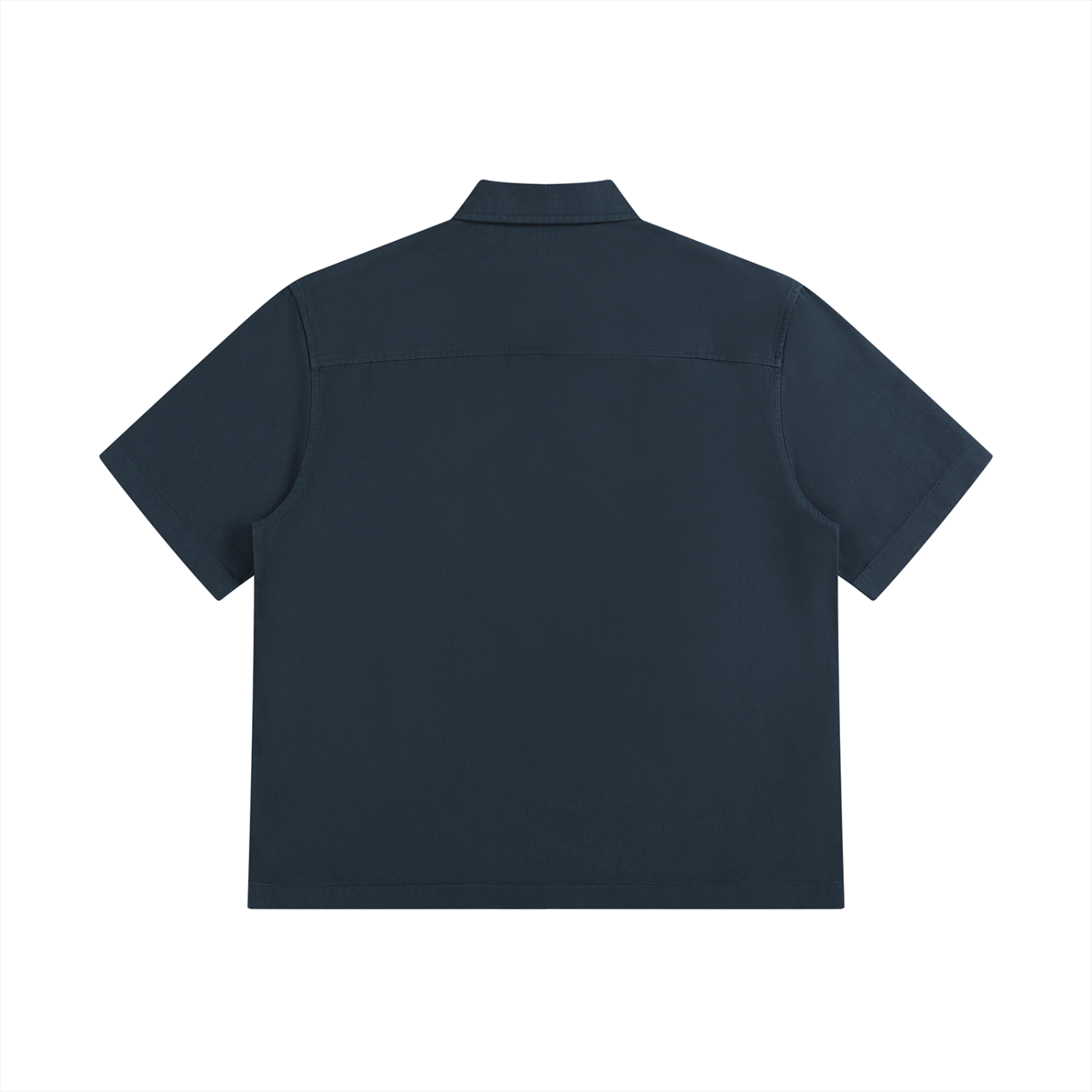 BLANKZ Patch-Pocket Shirt — Navy Blue — back view