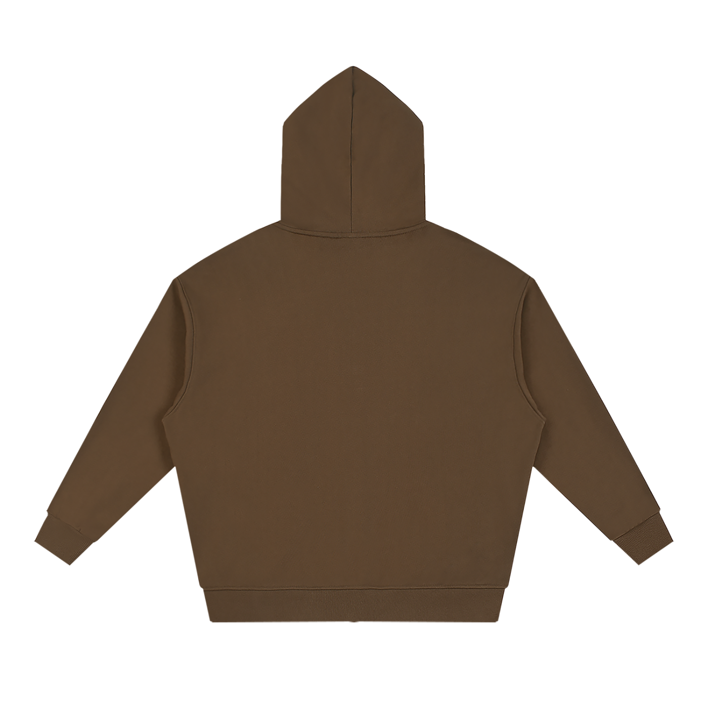 BLANKZ Heavy Loose Zip Hoodie — Coffee — back view