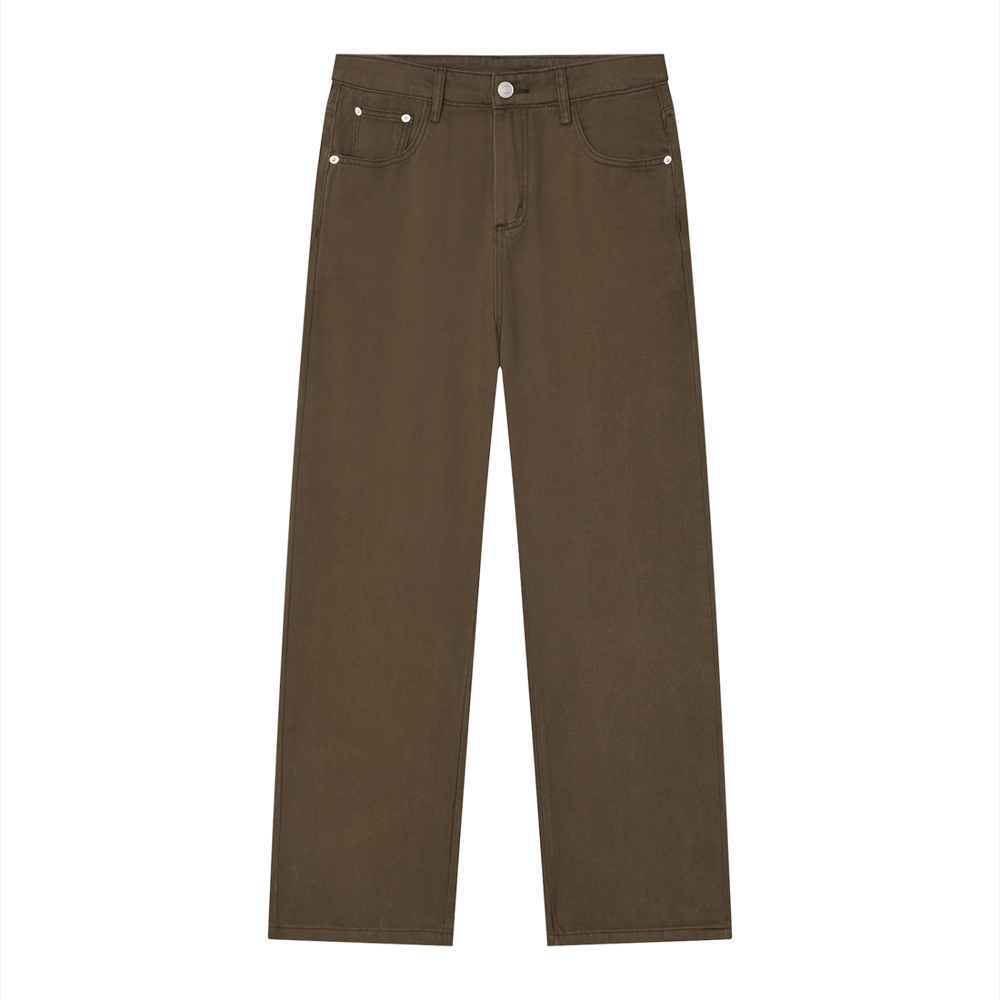 BLANKZ Washed Straight Jean — Brown, front view