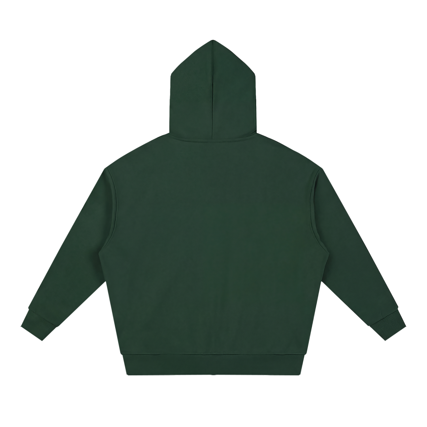BLANKZ Heavy Loose Zip Hoodie — Blackish Green — back view