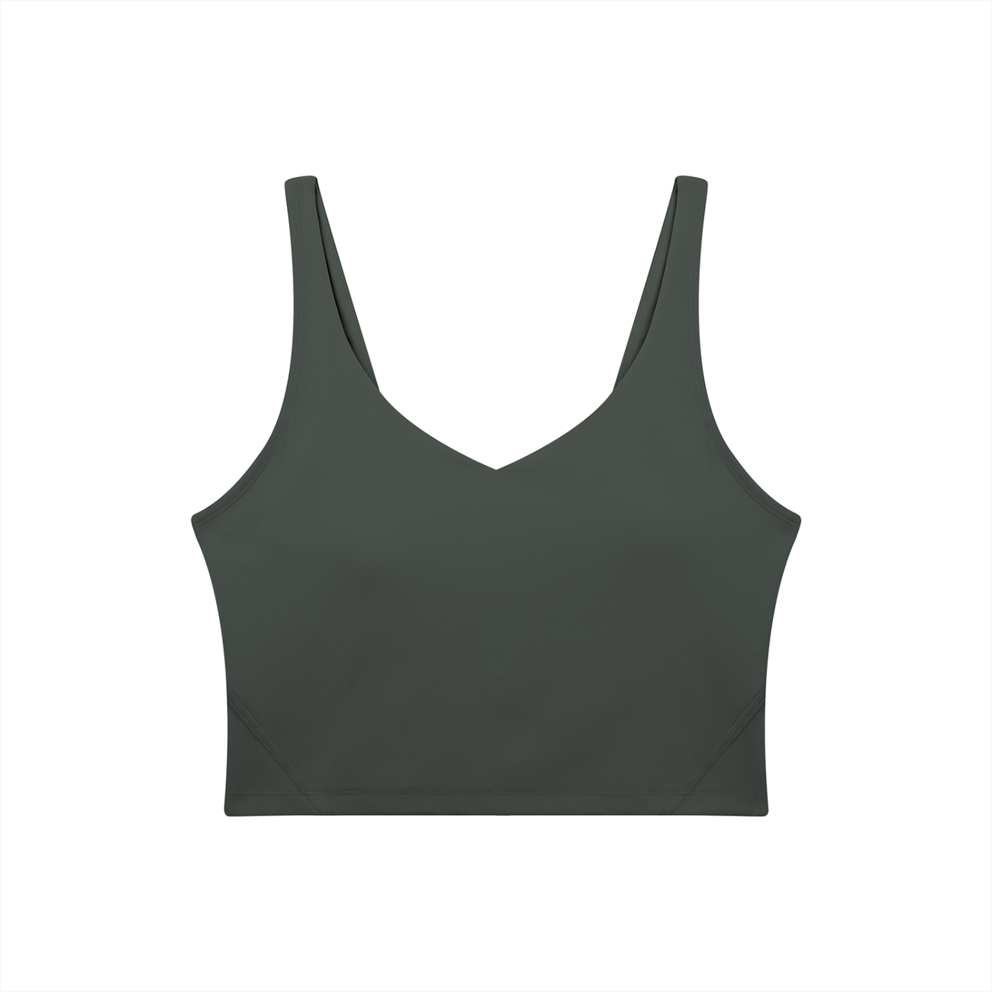 BLANKZ V-Neck Yoga Sports Bra — Gray, front view