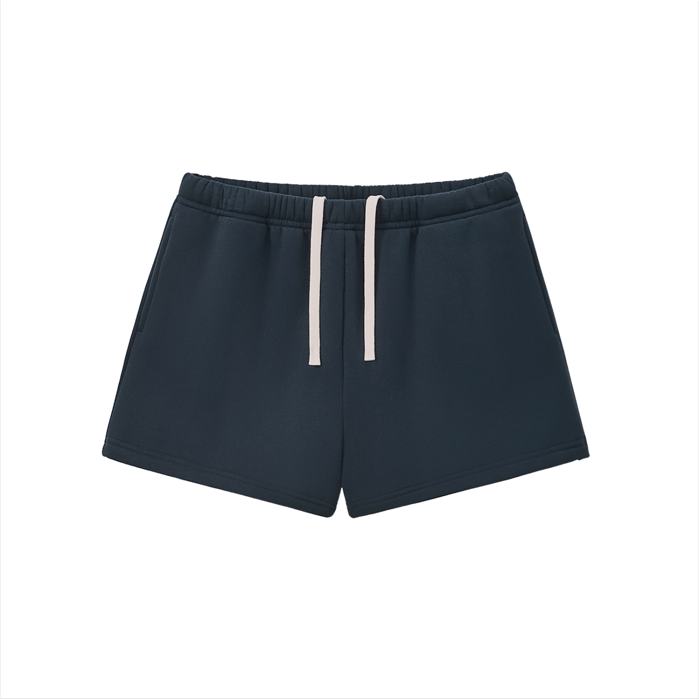 BLANKZ Essential Fleece Drawstring Sweatshorts — Navy Blue, front view