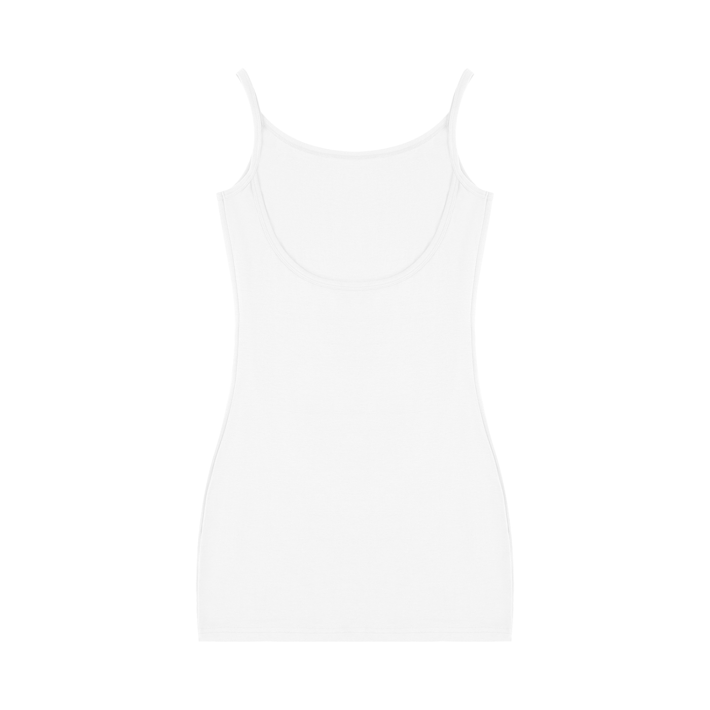 BLANKZ Solid Tight Sleeveless Dress — White, back view