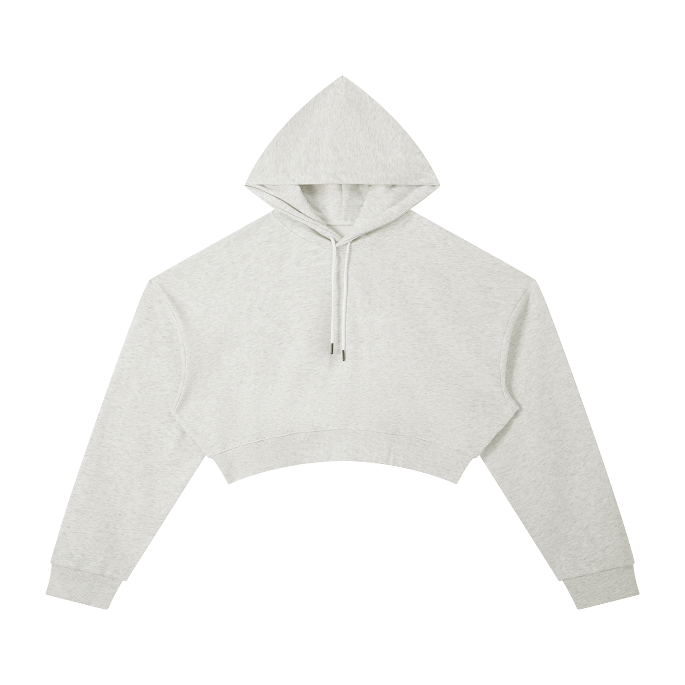 BLANKZ Essential Cropped Hoodie · 310 GSM — Oat Gray, front view