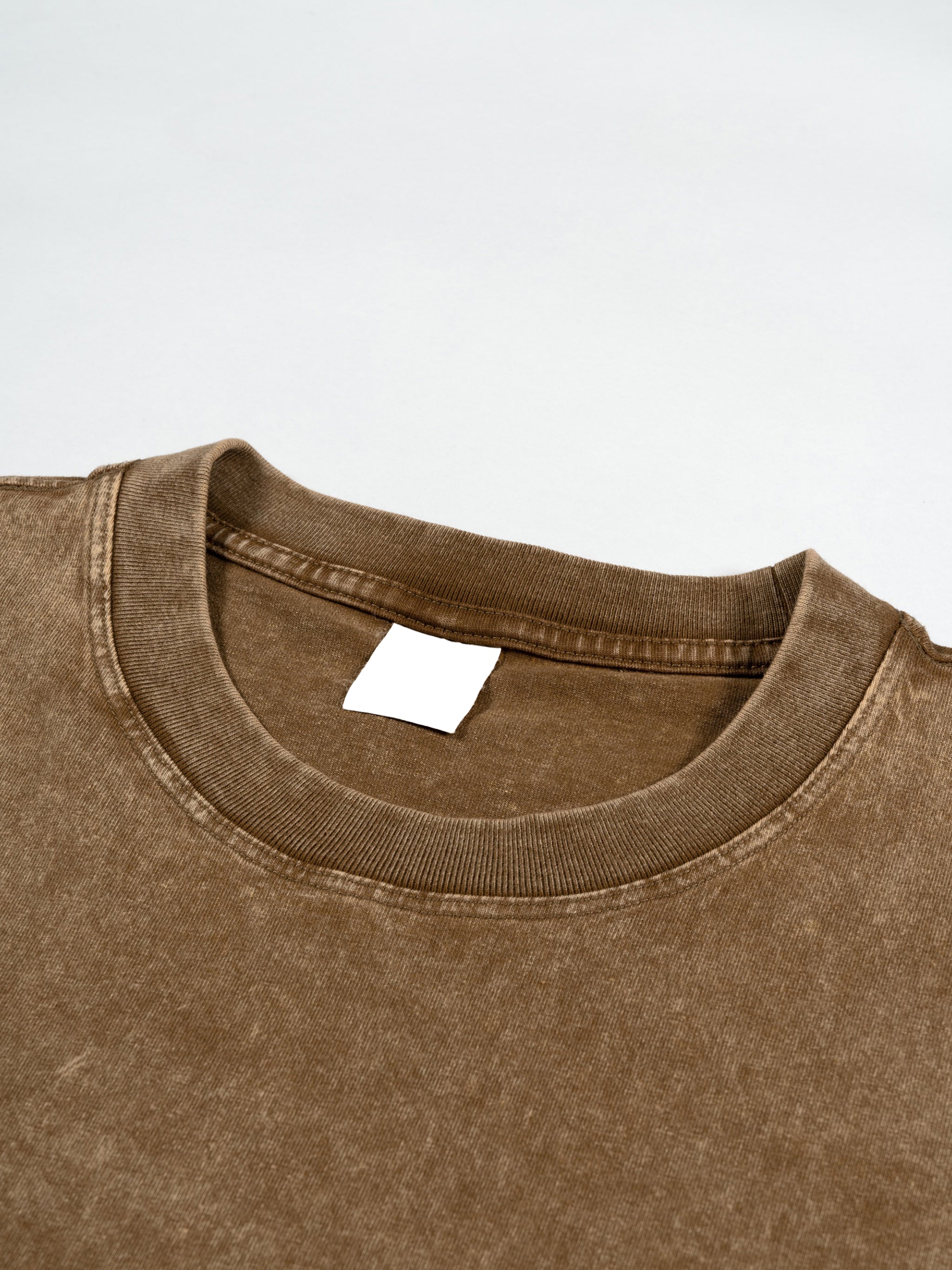 BLANKZ Snow Wash Cotton Tee — Front neckline detail