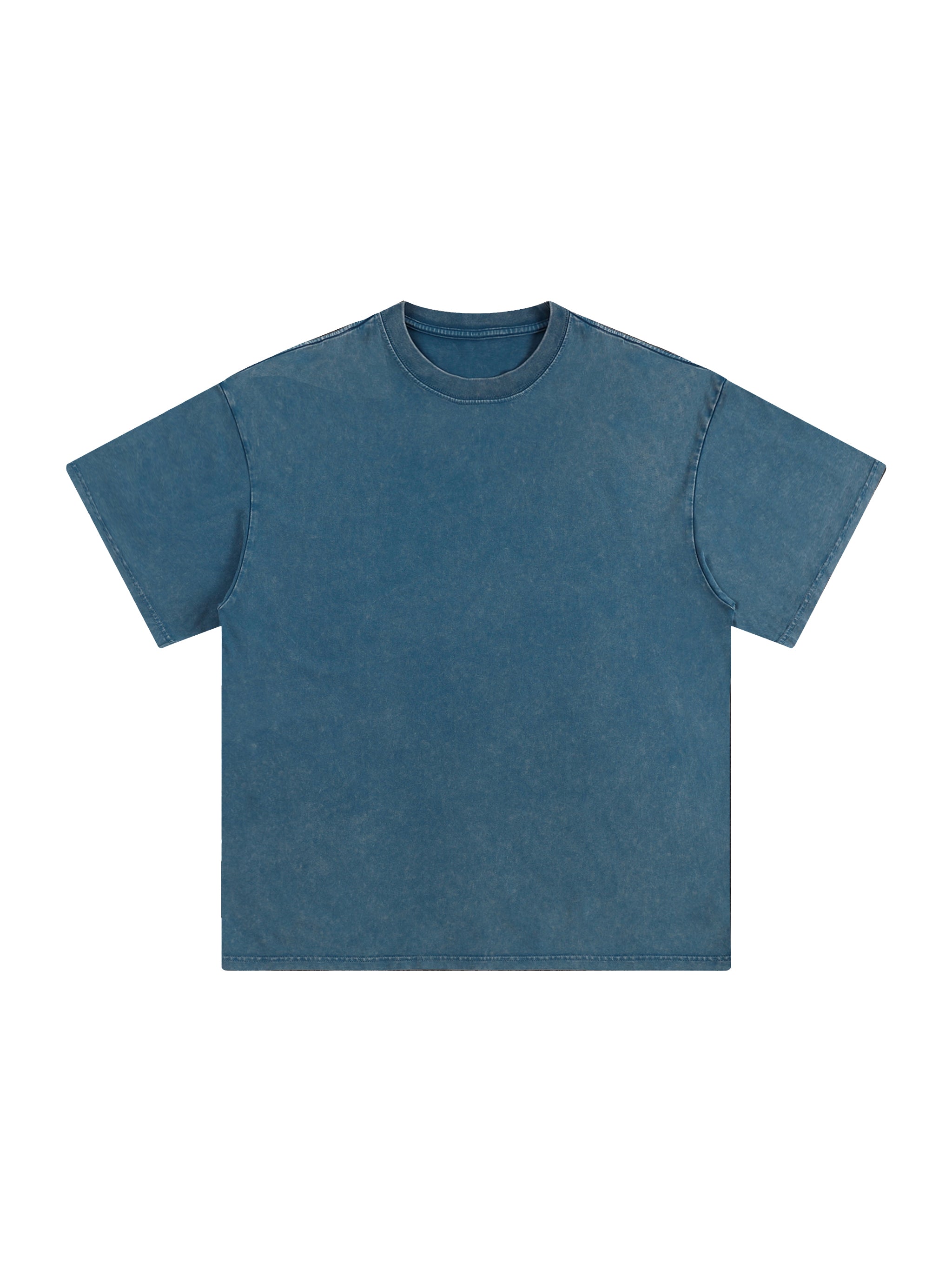 BLANKZ Snow Wash Cotton Tee — Strait Blue, front view