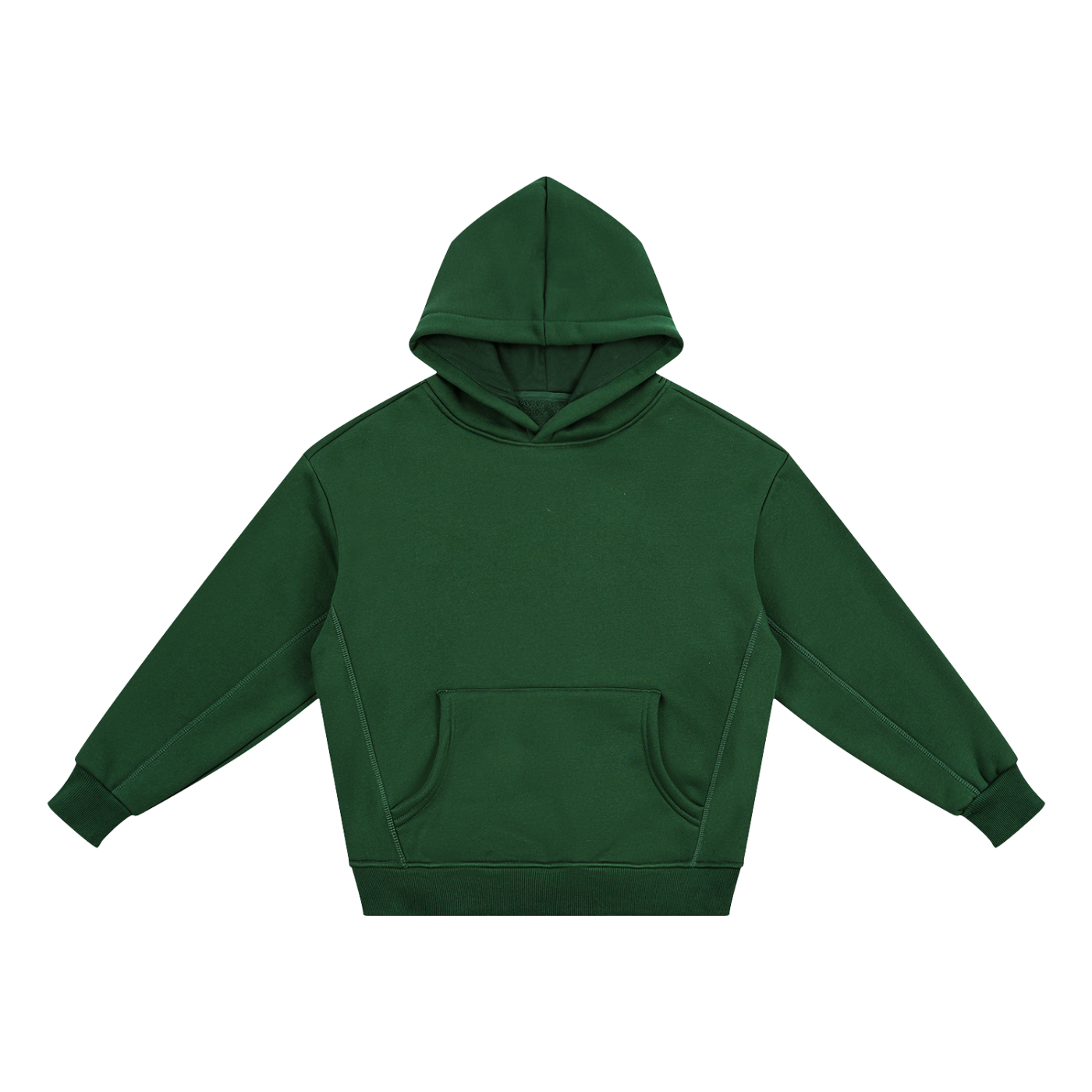 BLANKZ Kids' Essential Fleece Hoodie — Blackish Green, front view