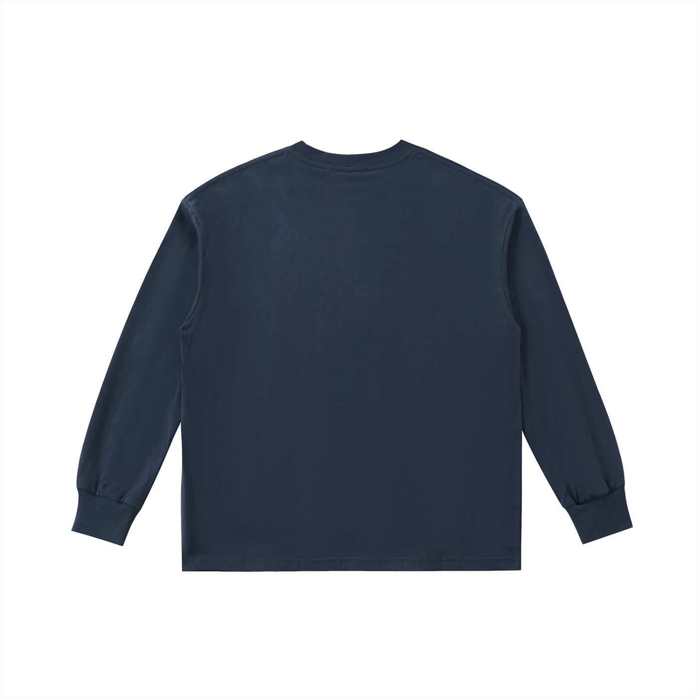 BLANKZ Kids' Quick-Dry Cotton Long-Sleeve Tee — Navy Blue, back view