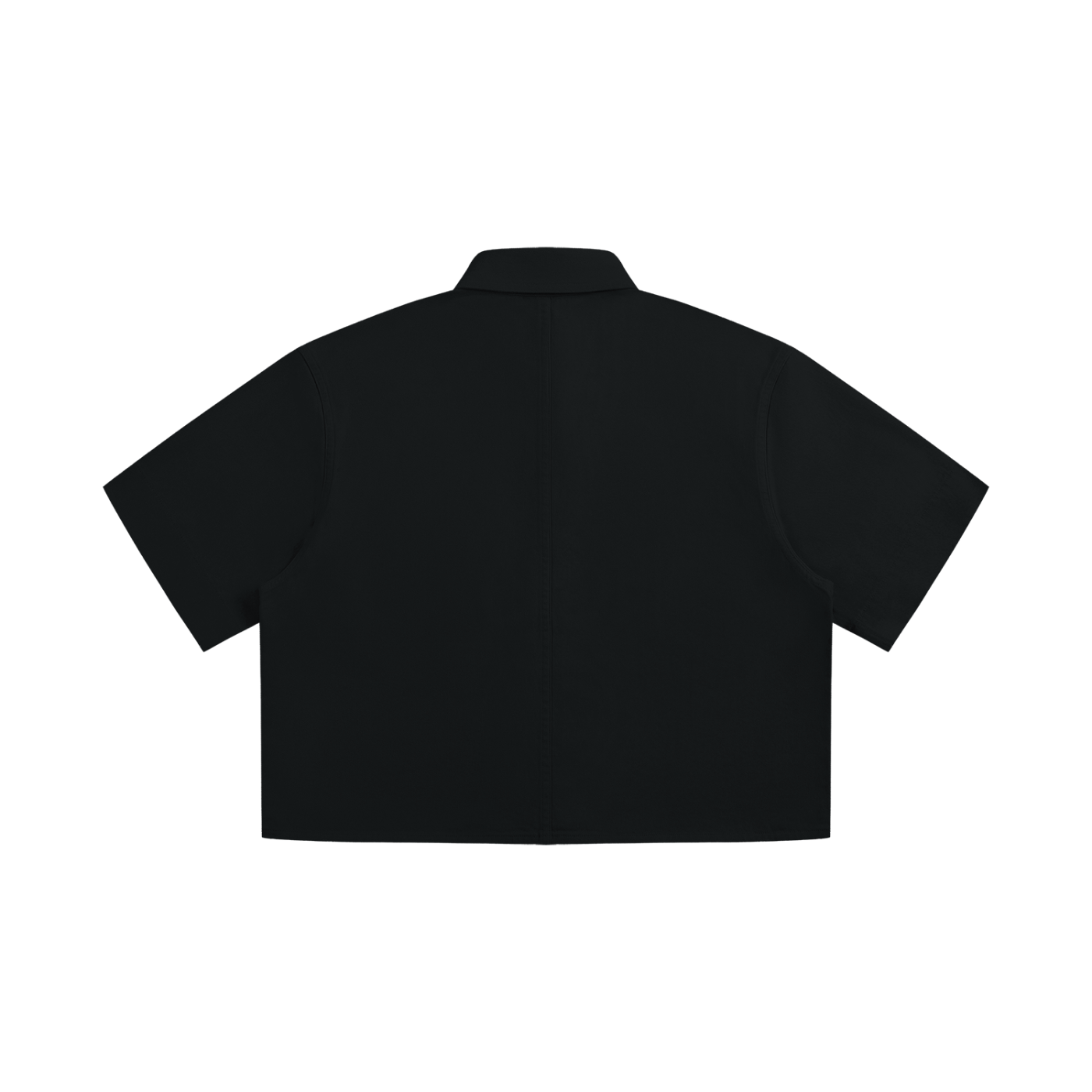 BLANKZ Crop Short Sleeve Shirt — Black, back view
