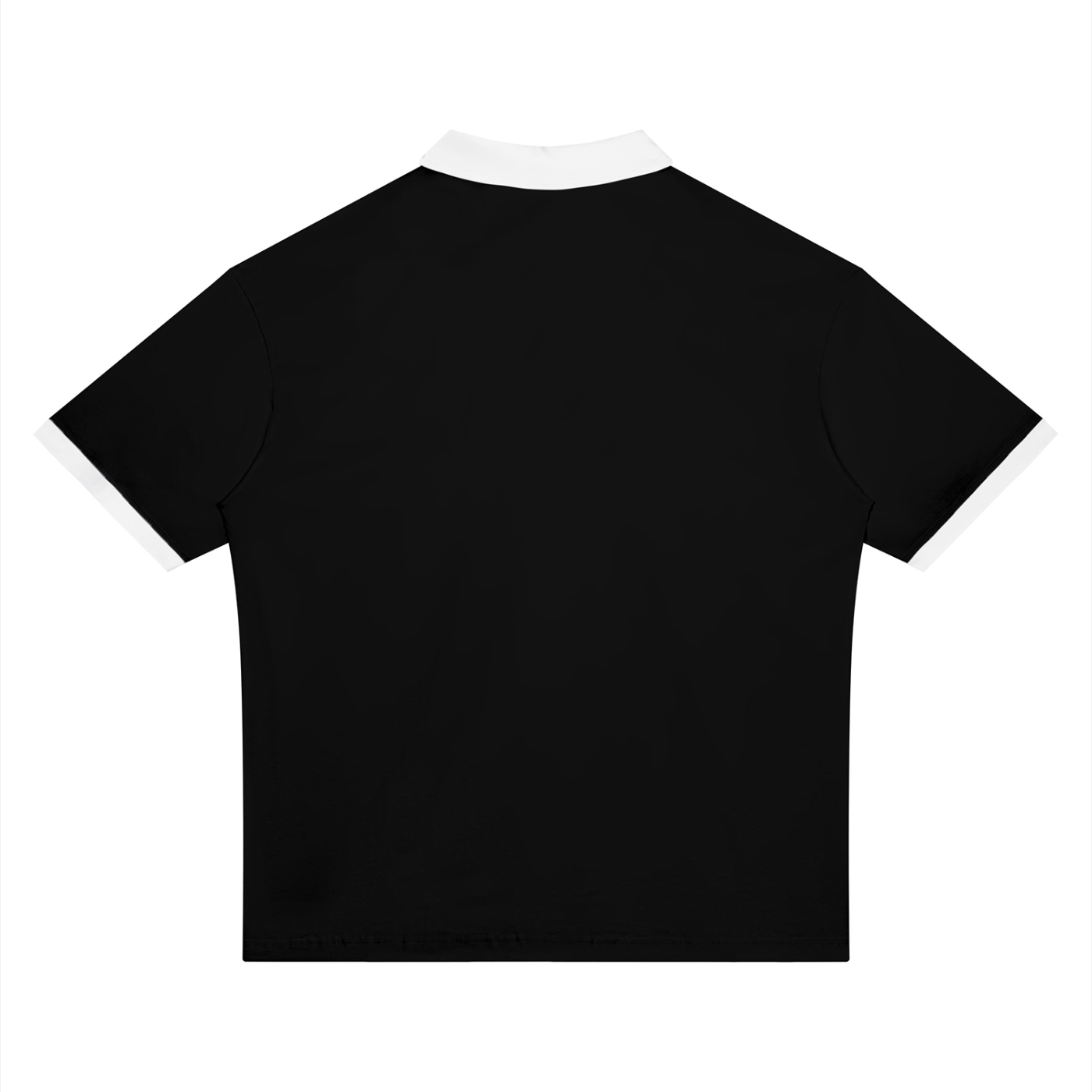 BLANKZ Color Block Polo Shirt — Black with White — back view