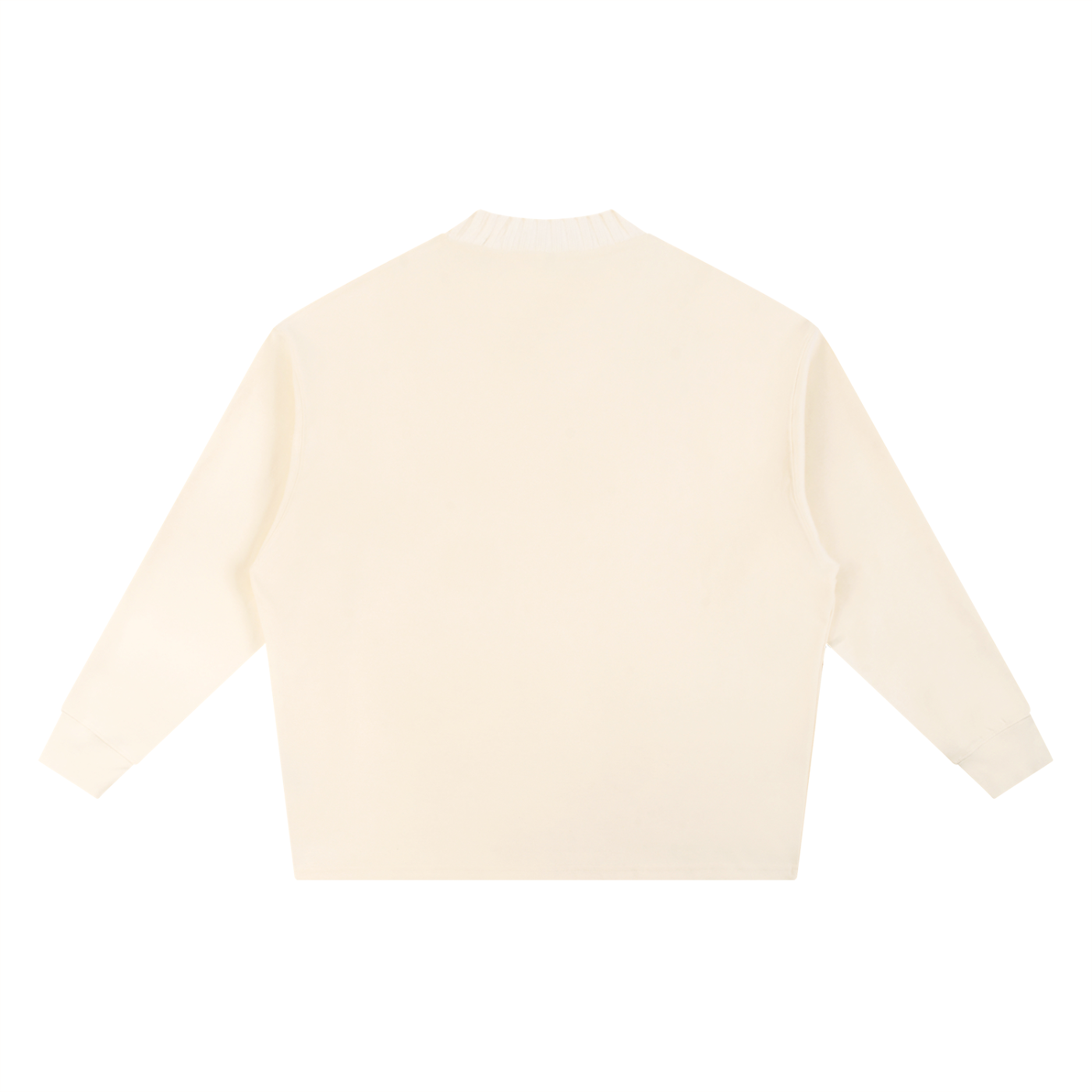 BLANKZ Textured Round-Neck Sweat — Apricot, back view
