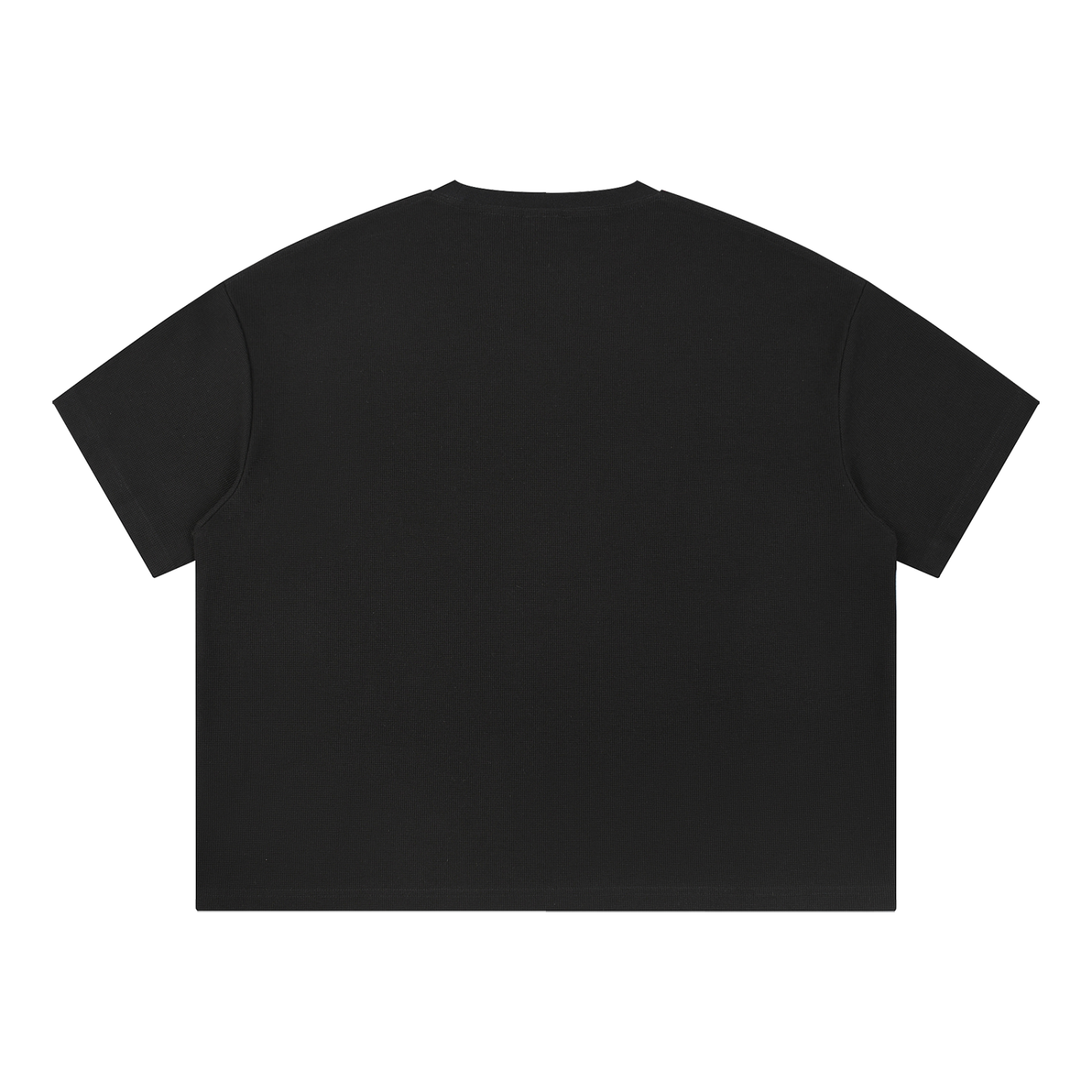 BLANKZ Waffle Box Tee — Black, back view