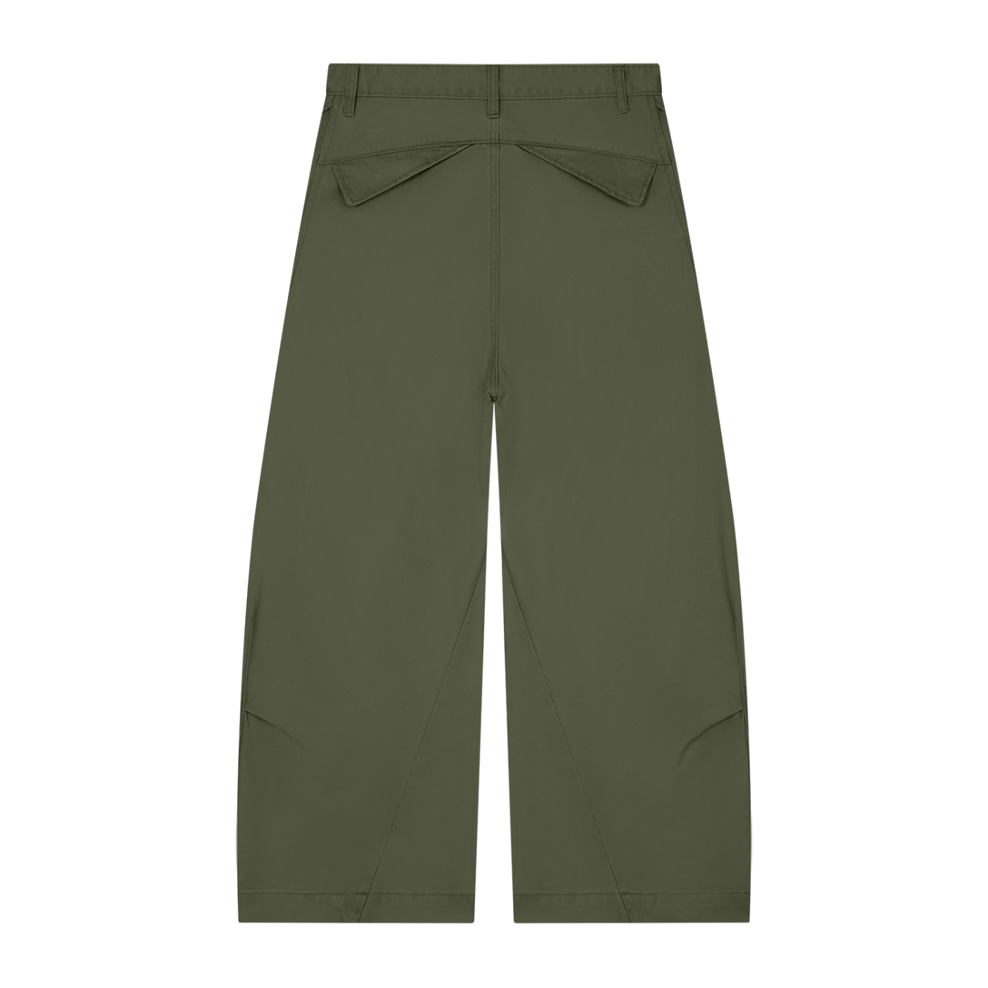 BLANKZ Structured Barrel Trouser — Army Green, back view