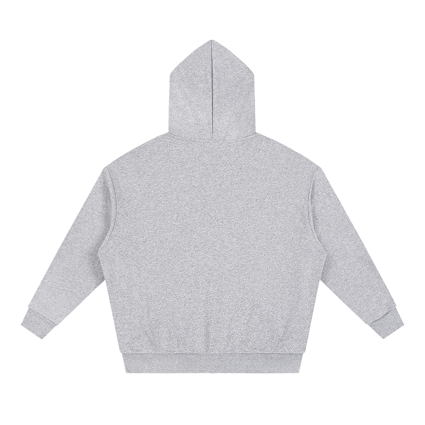 BLANKZ Heavy Loose Zip Hoodie — Flower Gray — back view