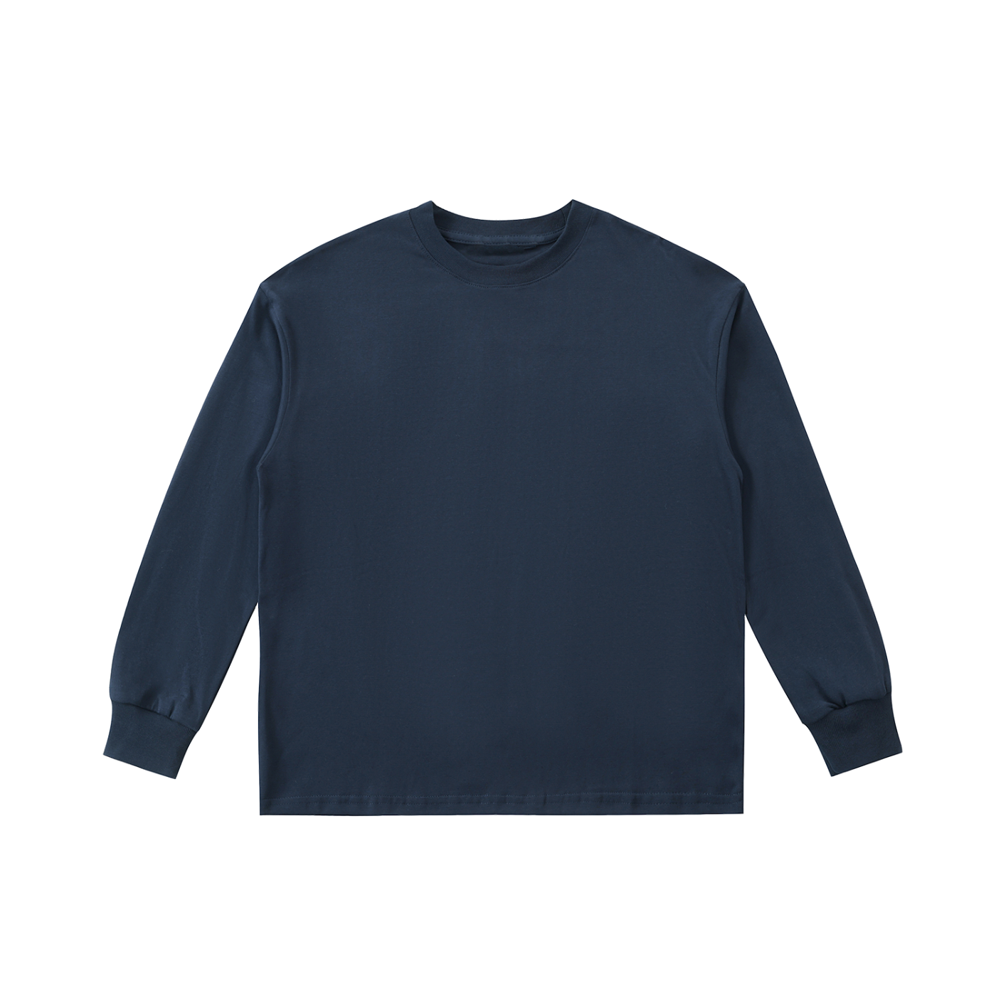 BLANKZ Kids' Quick-Dry Cotton Long-Sleeve Tee — Navy Blue, front view