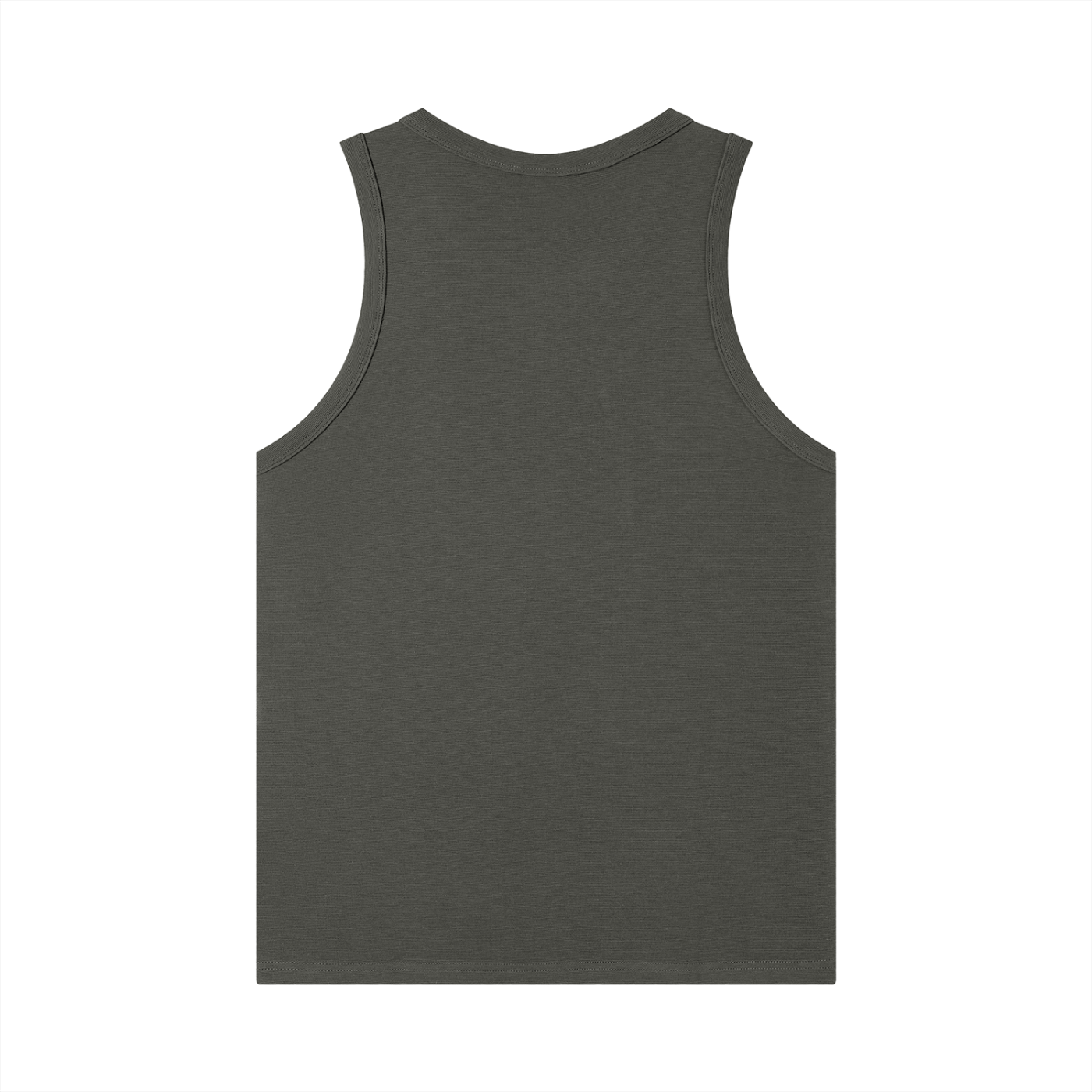 BLANKZ Heavy Rib Tank — Dark Gray, back view