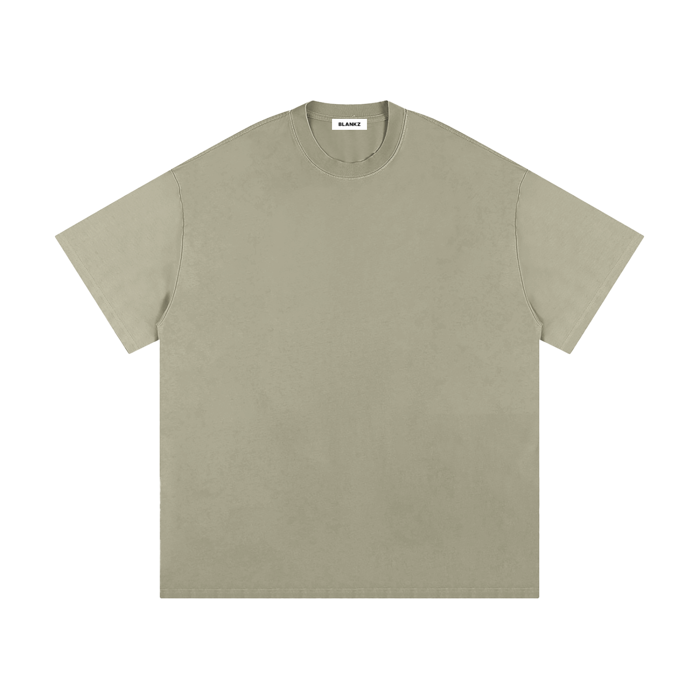 BLANKZ Loose Heavy Tee 275 — Greyish Green, front view
