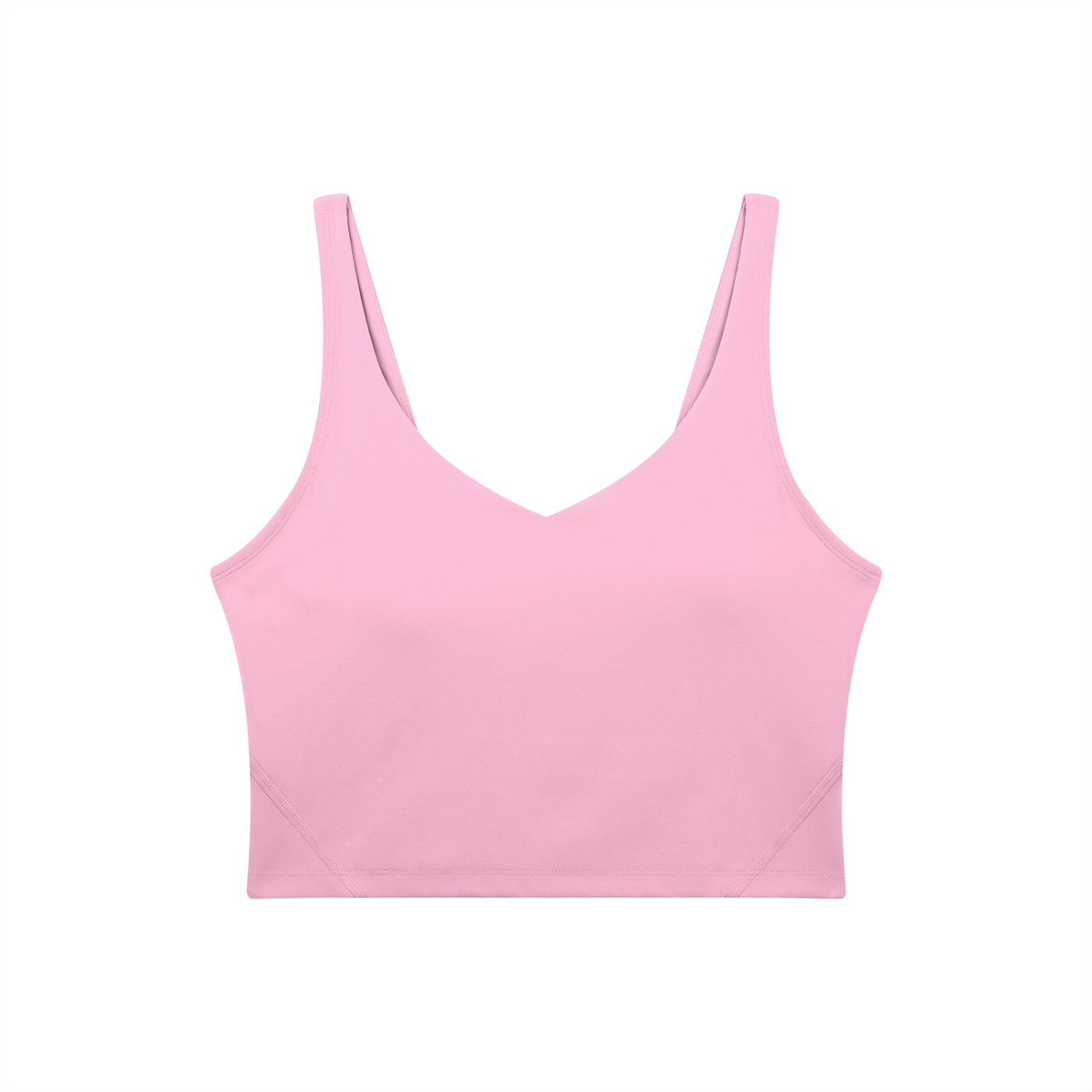 BLANKZ V-Neck Yoga Sports Bra — Pink, front view