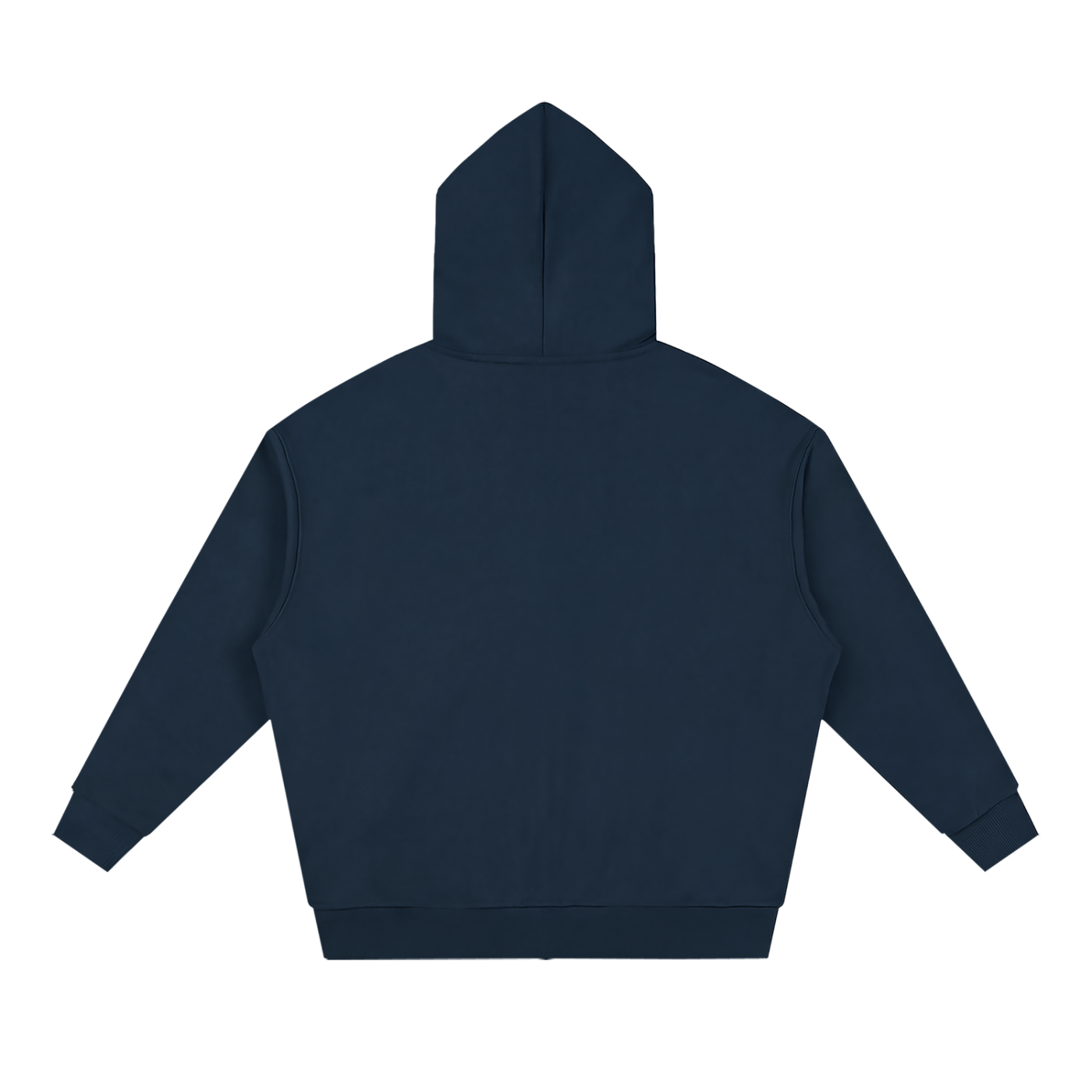 BLANKZ Heavy Loose Zip Hoodie — Navy Blue — back view