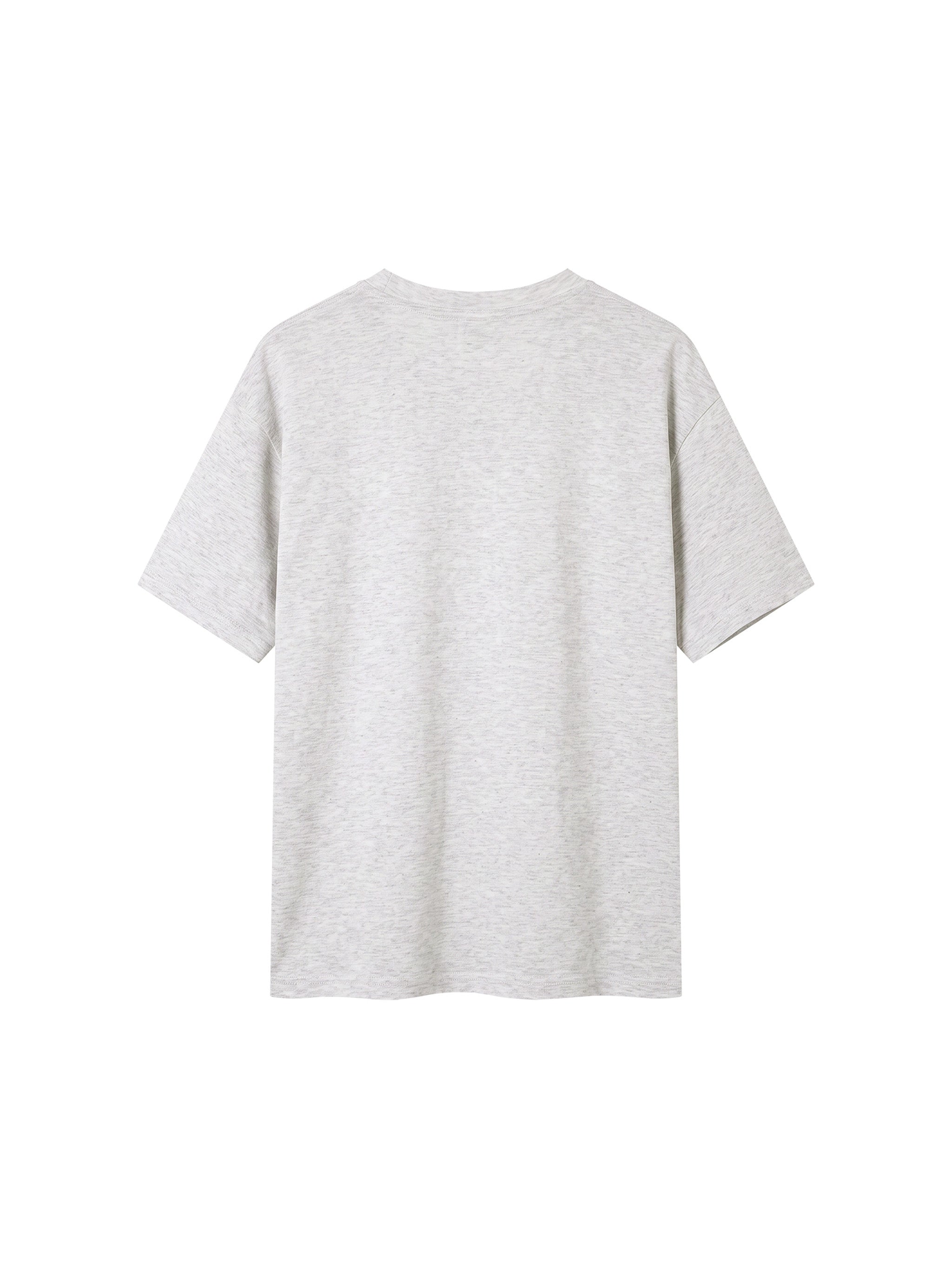 BLANKZ Everyday Cotton Tee — Oat Gray, back view