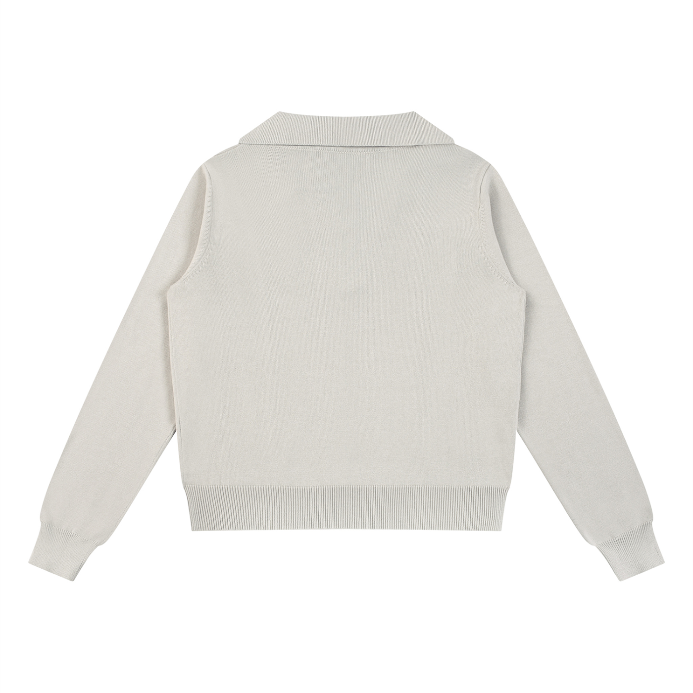 BLANKZ Collared Pullover Knit Sweater — Gray Apricot, back view