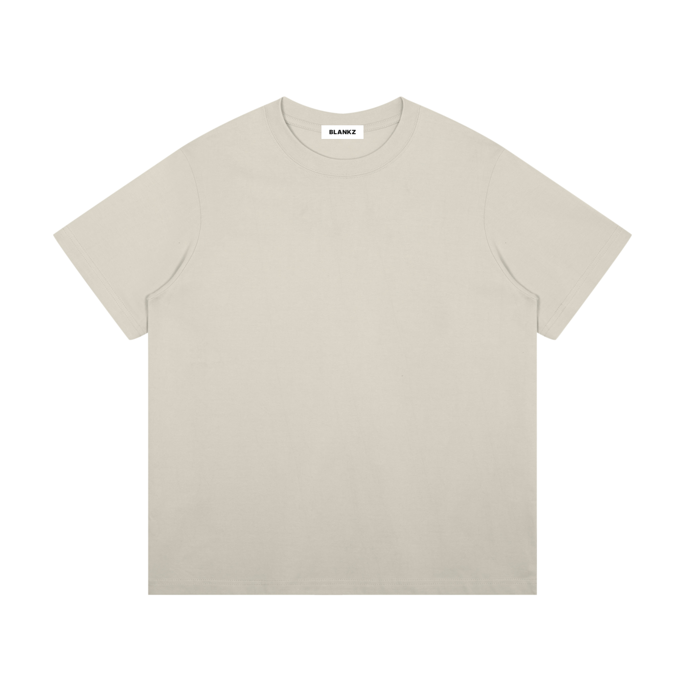 BLANKZ Midweight Cotton Tee — Light Gray, front view