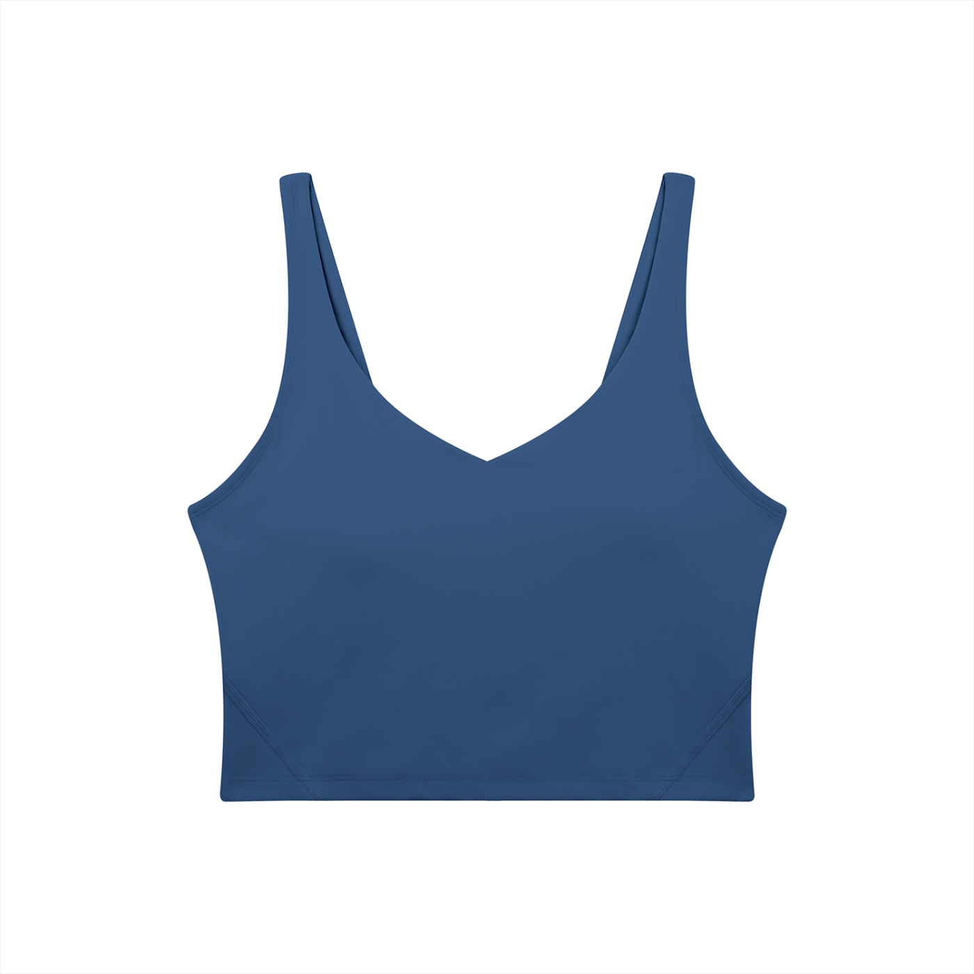 BLANKZ V-Neck Yoga Sports Bra — Navy Blue, front view