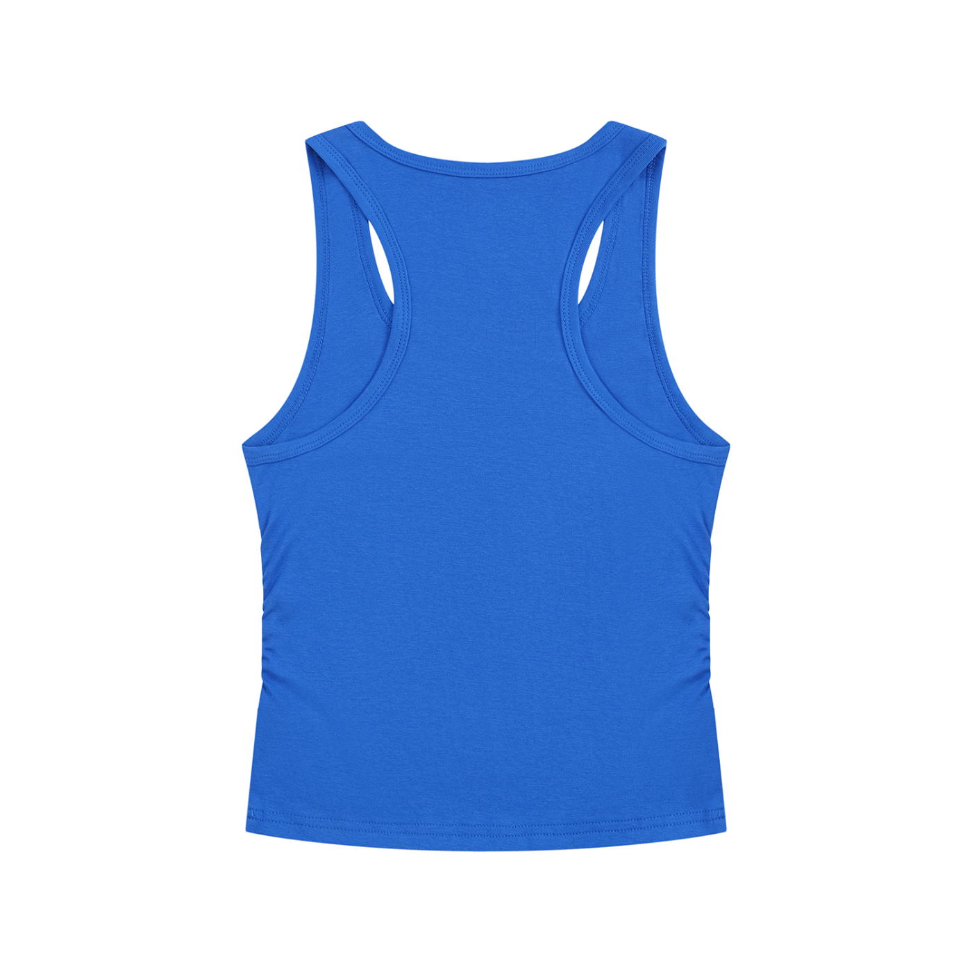 BLANKZ Ruched Tank Top — Klein Blue — back view