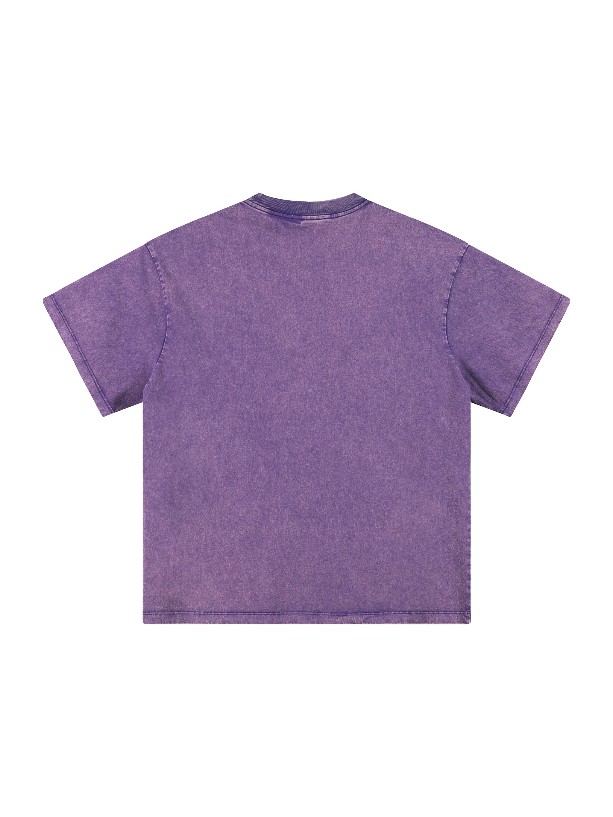 BLANKZ Snow Wash Cotton Tee — Purple, back view