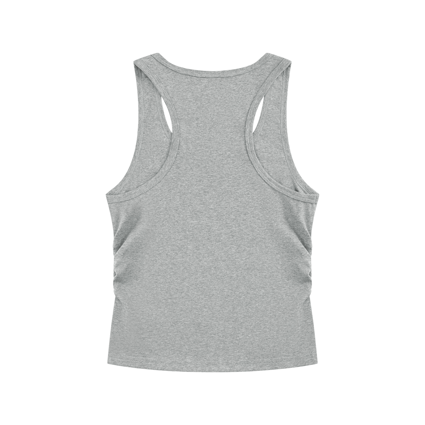 BLANKZ Ruched Tank Top — Flower Gray — back view