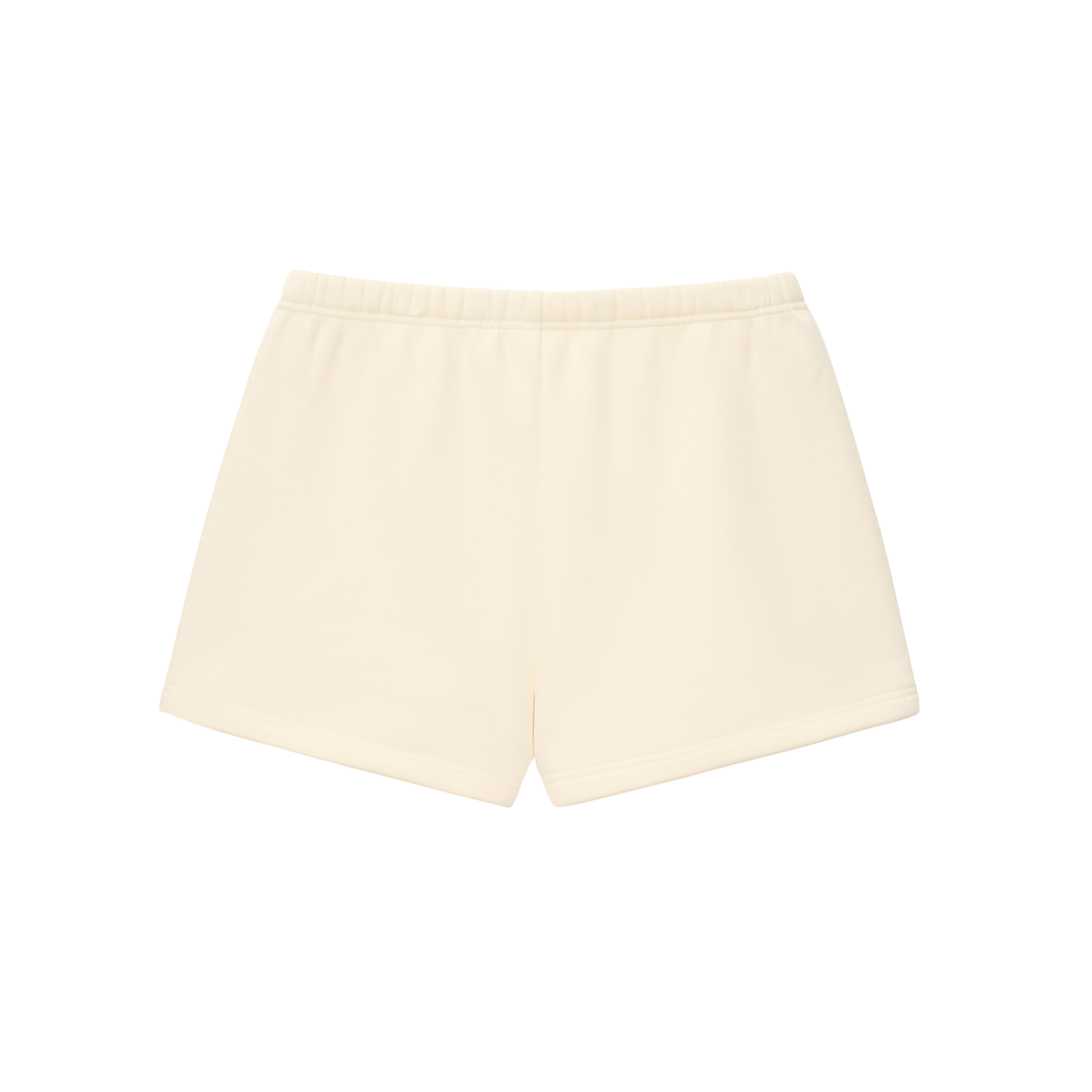 BLANKZ Essential Fleece Drawstring Sweatshorts — Cream Apricot, back view