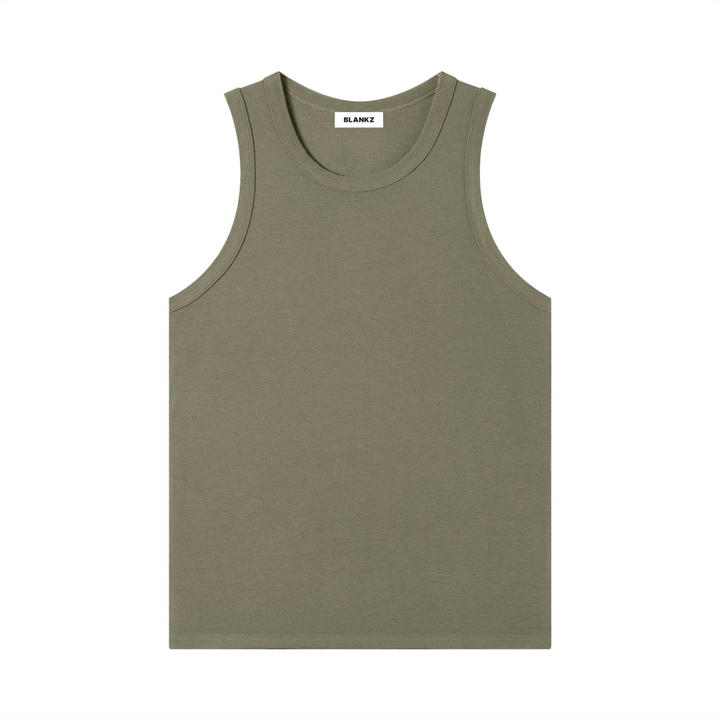 BLANKZ Heavy Rib Tank — Army Green, front view